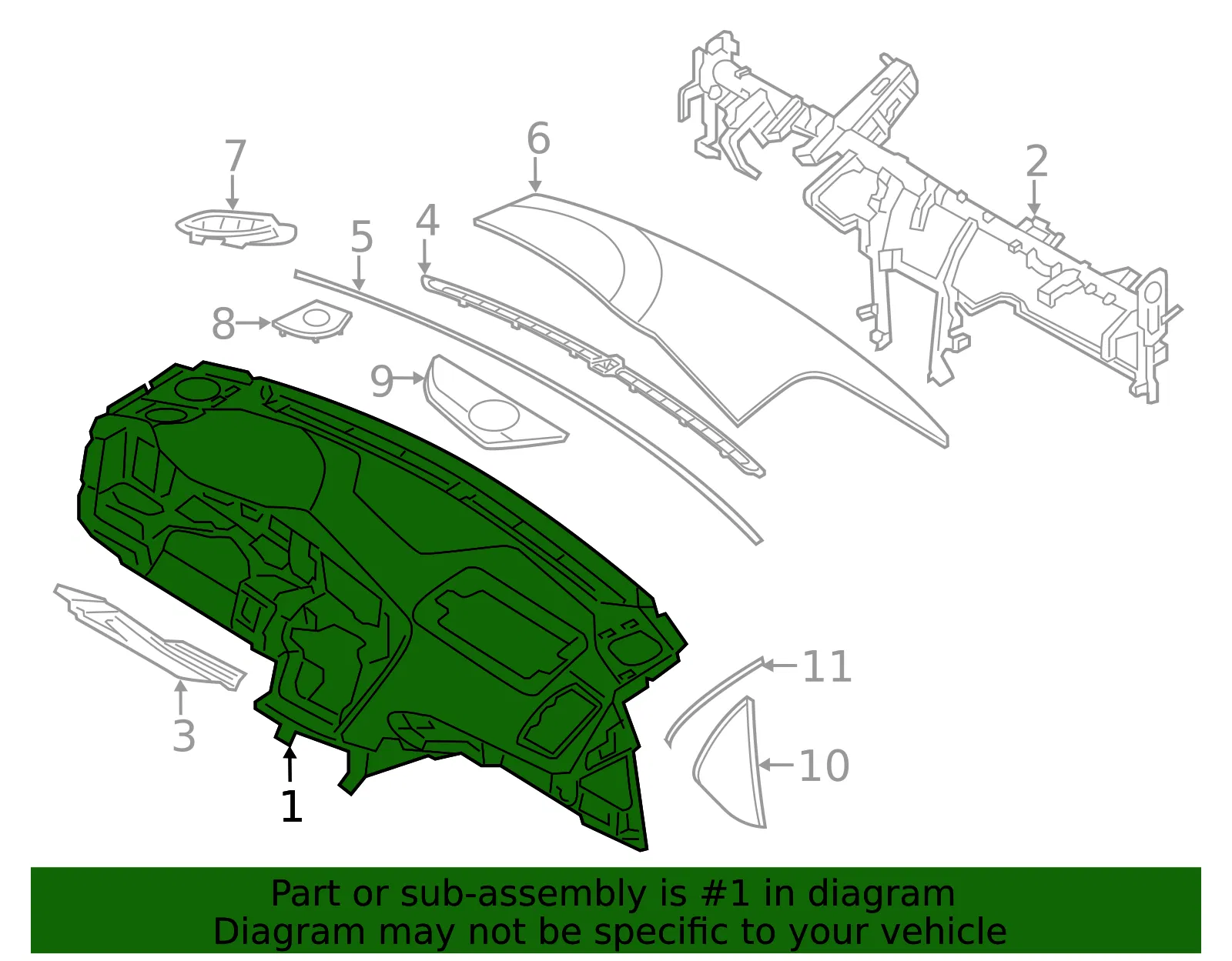 Instrument Panel - Kia (84710-2TAC0VA) - view 2