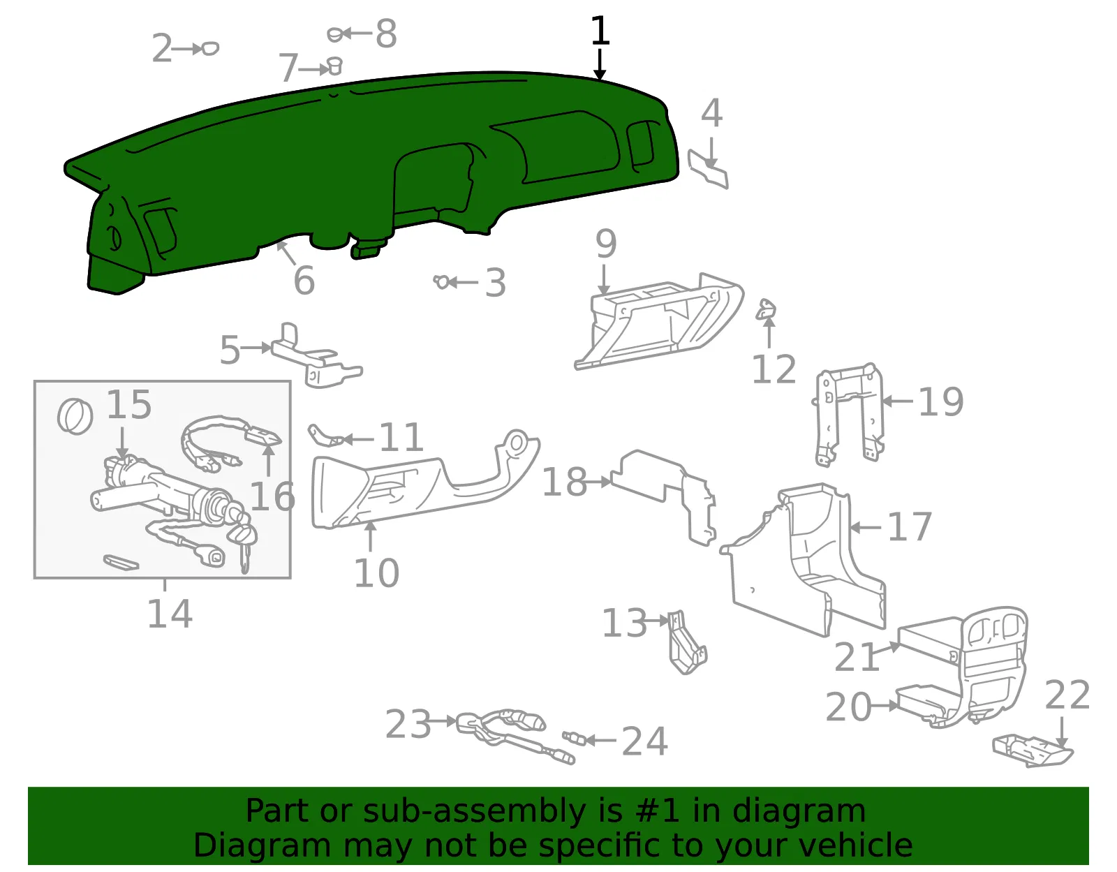 Instrument Panel - Kia (84710-3C050GJ) - view 2