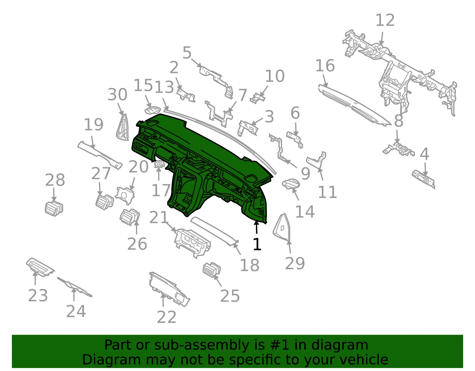 Instrument Panel - Kia (84710-3F000NF) - view 2