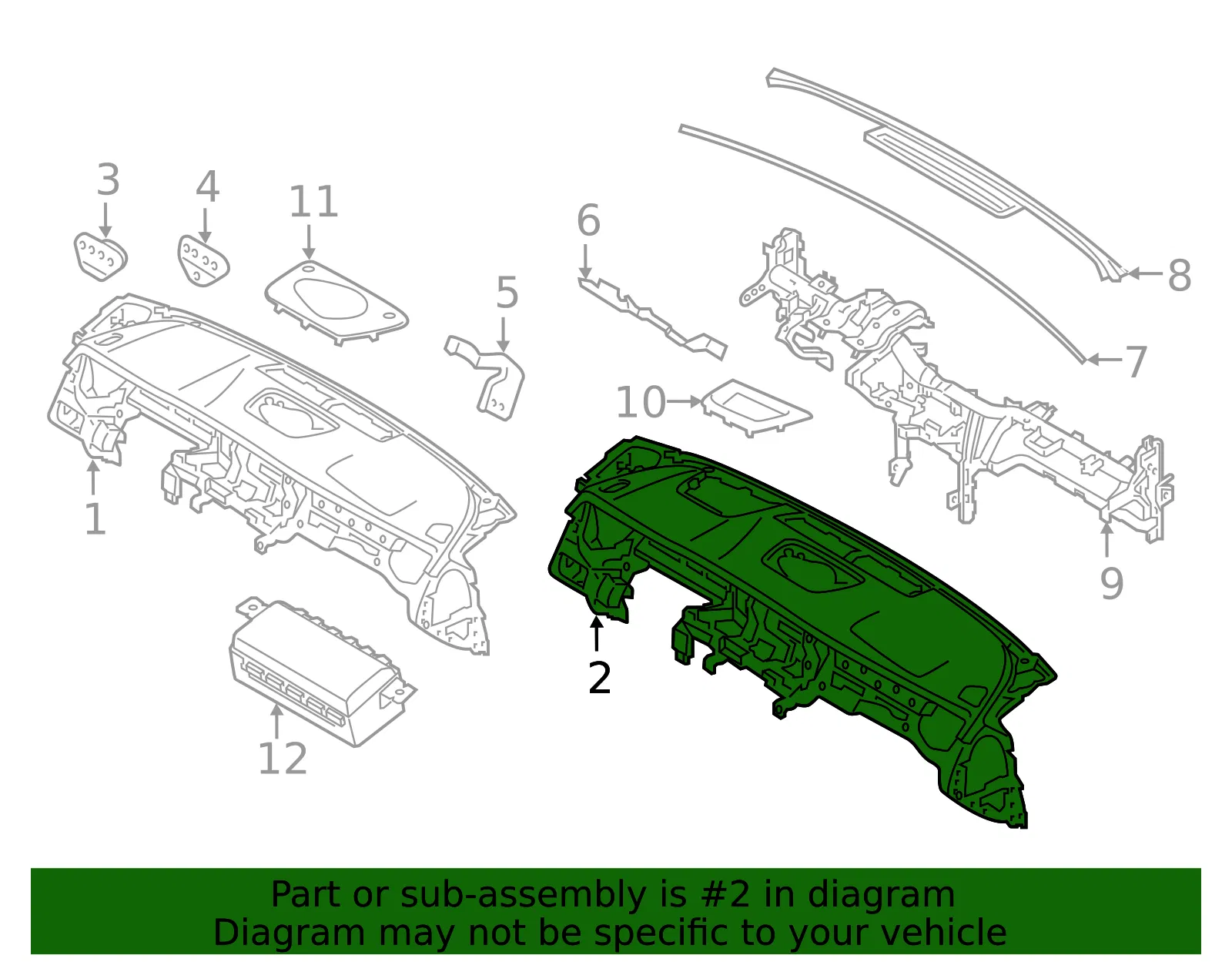 Instrument Panel - Kia (84710-3T510WKO) - view 2