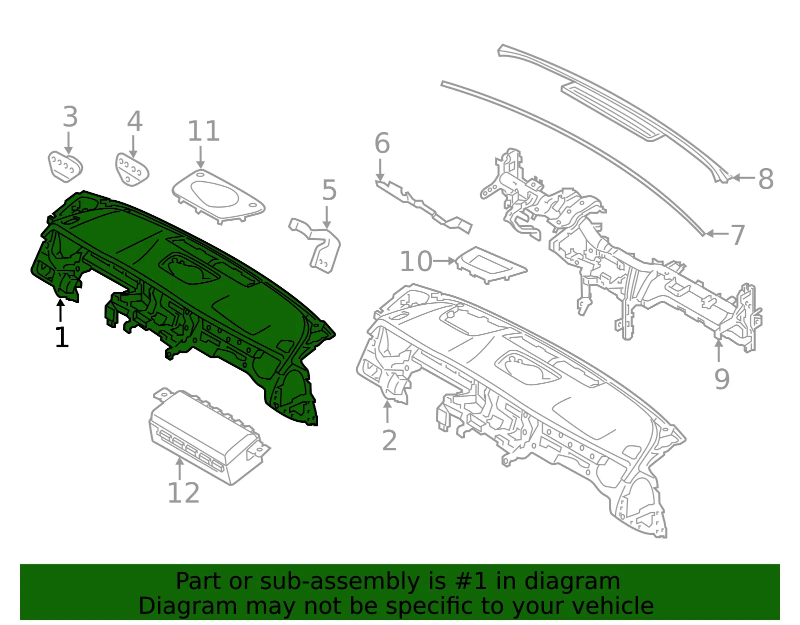 Instrument Panel - Kia (84710-3T710BNH) - view 2