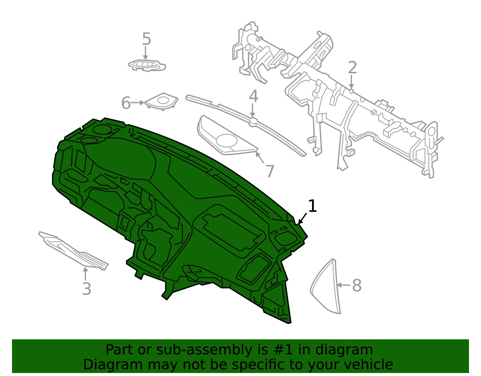 Instrument Panel - Kia (84710-4C100VA) - view 2