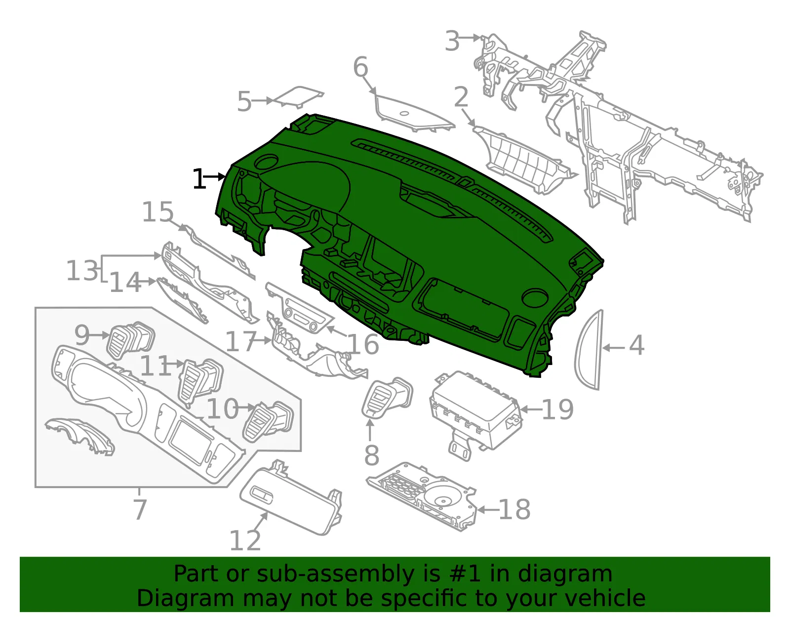 Instrument Panel - Kia (84710-A9100GBU) - view 2