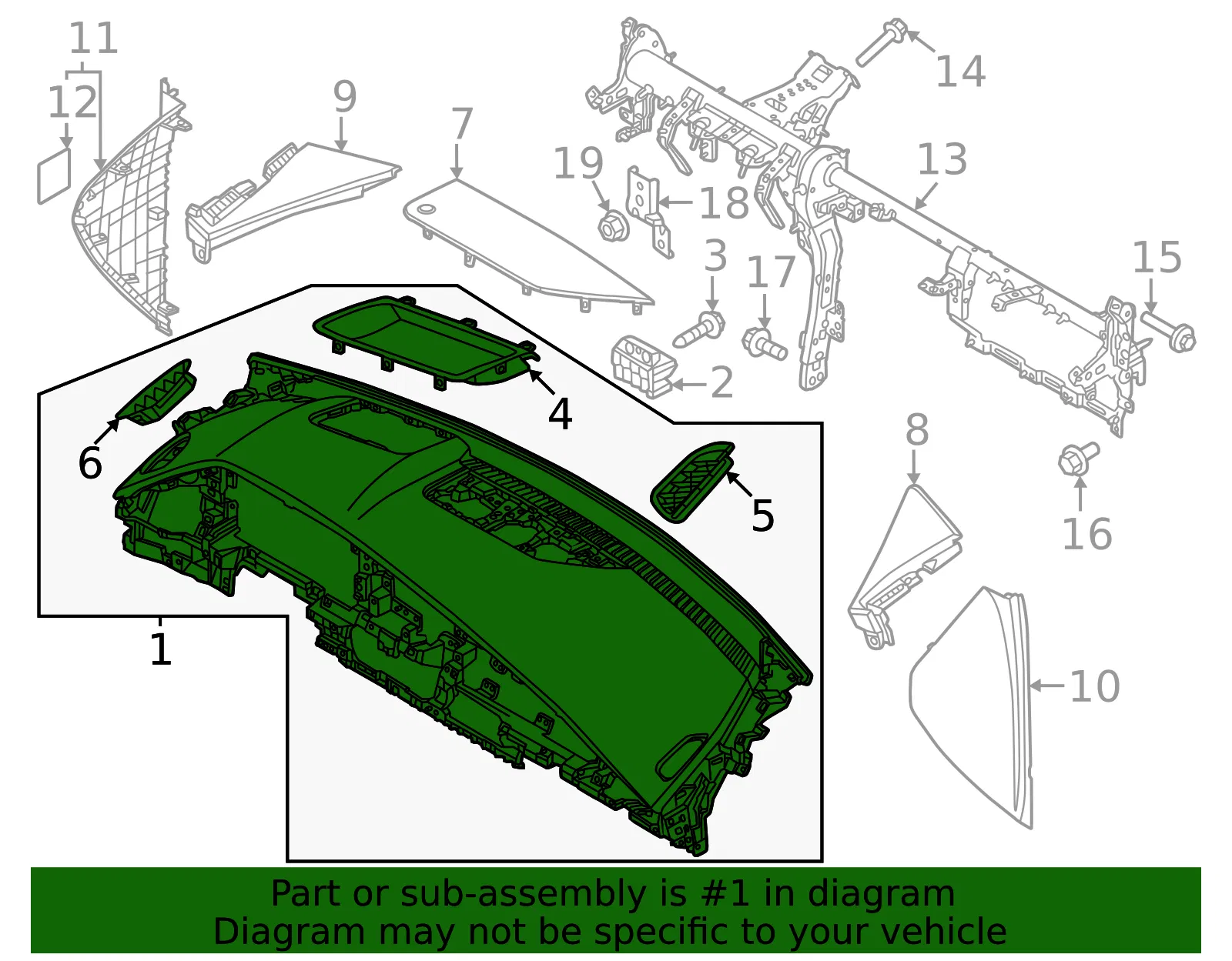 Instrument Panel - Kia (84710-AT000DFS) - view 2