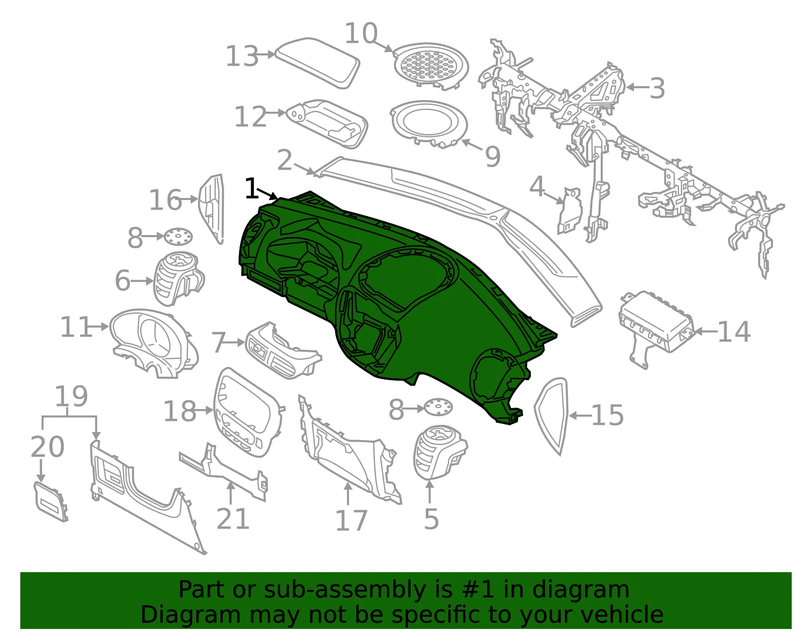 Instrument Panel - Kia (84710-B2100EQ) - view 2
