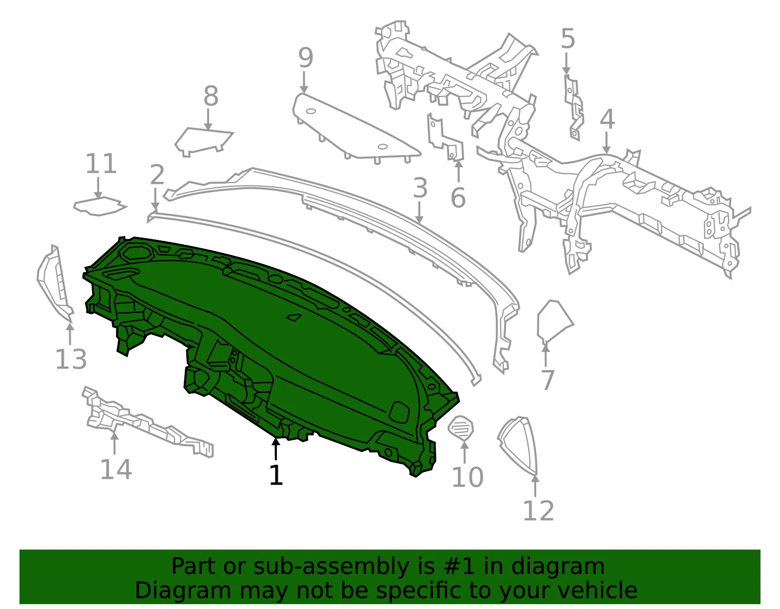 Instrument Panel - Kia (84710-D5001BGG) - view 2