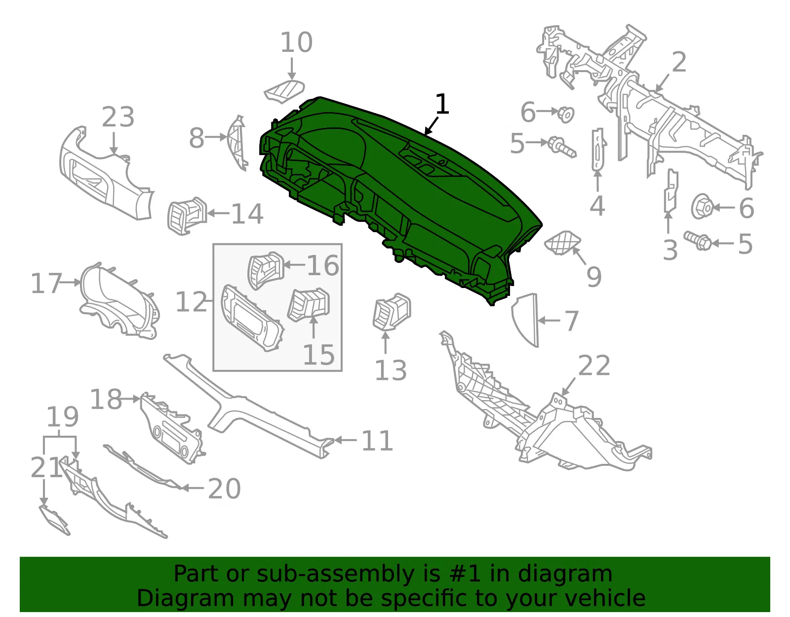 Instrument Panel - Kia (84710-D9200CBJ) - view 2