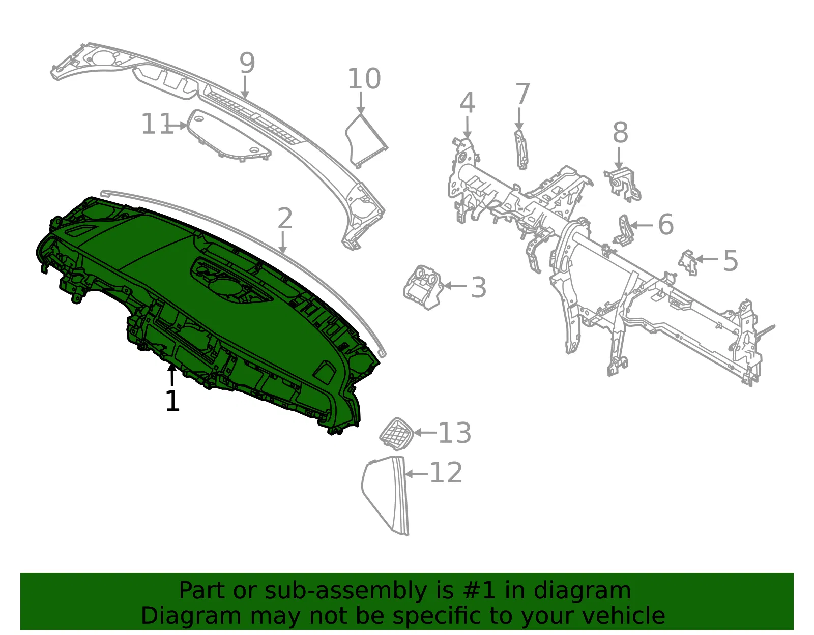 Instrument Panel - Kia (84710-F6AA0WK) - view 2