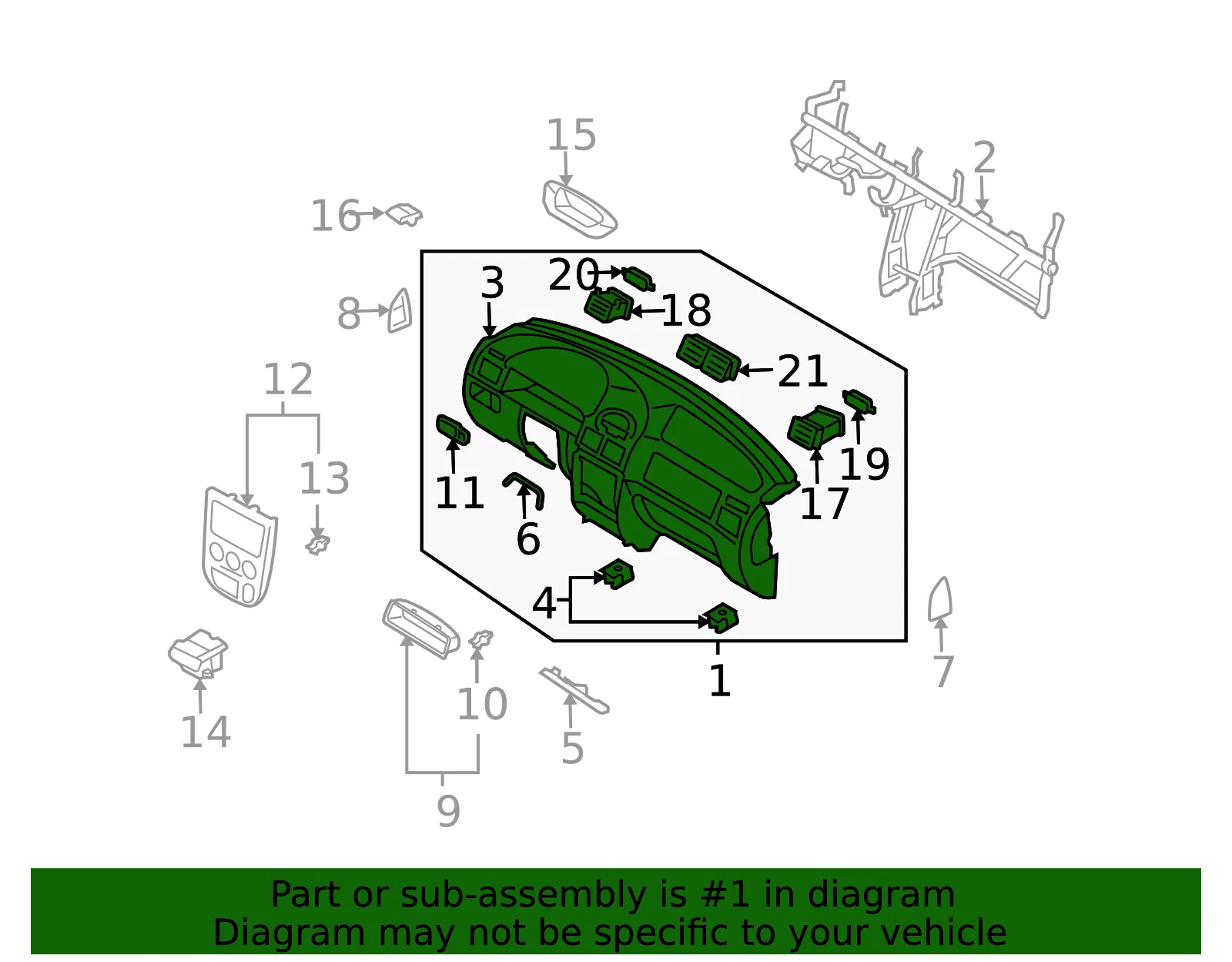 Instrument Panel - Kia (84710-FD20008) - view 2