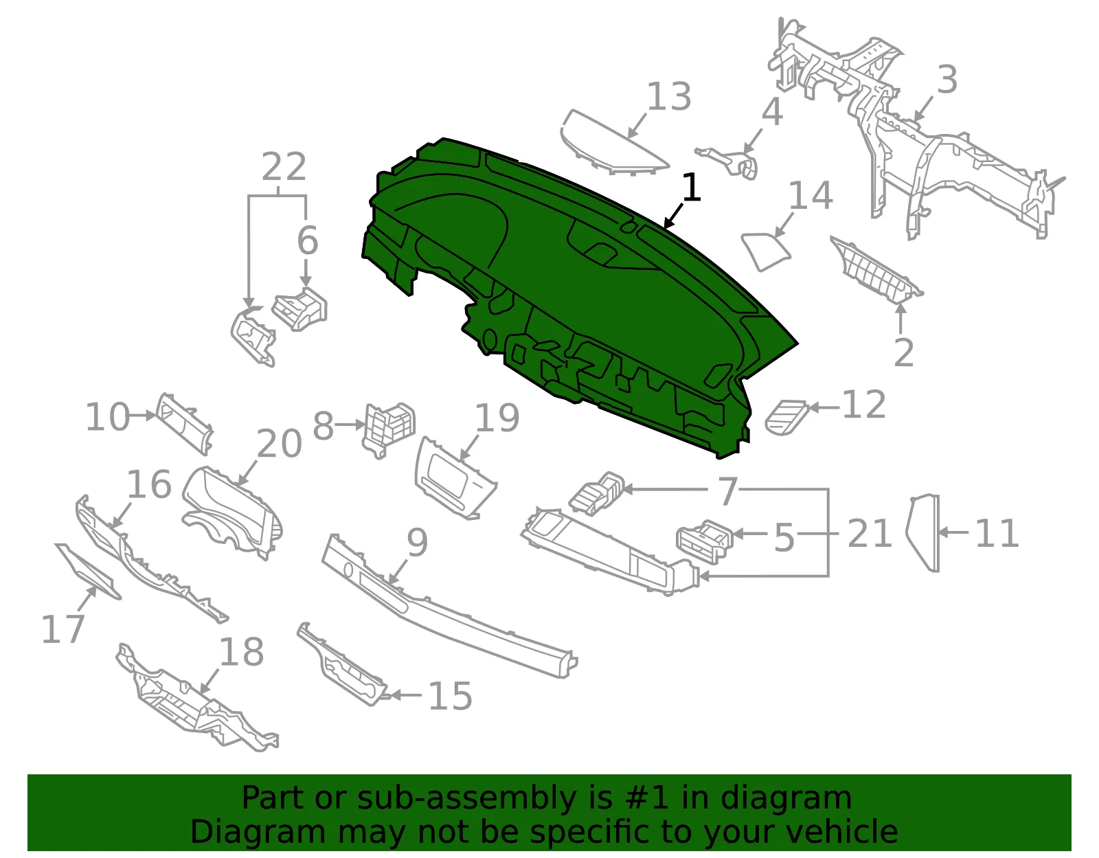 Instrument Panel - Kia (84710-G5100DDK) - view 2