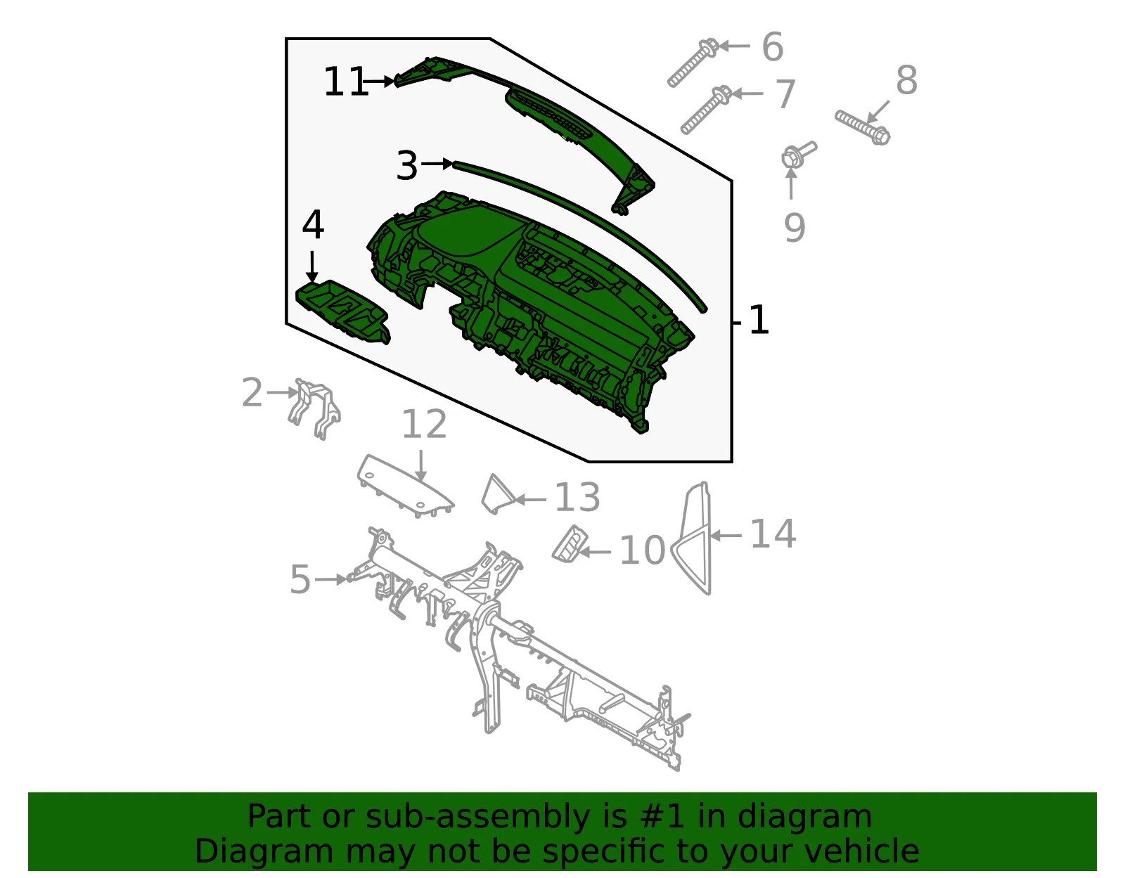 Instrument Panel - Kia (84710-P2000WK) - view 2