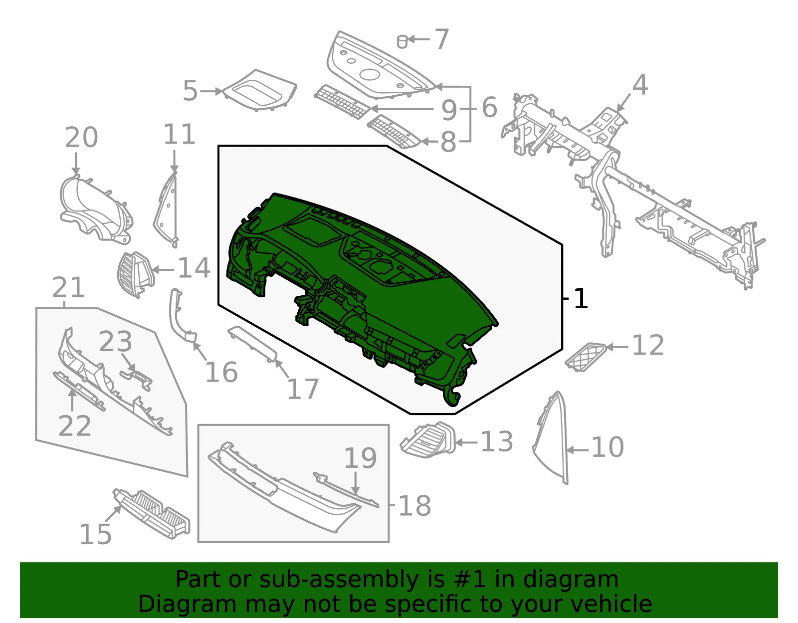 Instrument Panel - Kia (84710-Q5000WK) - view 2