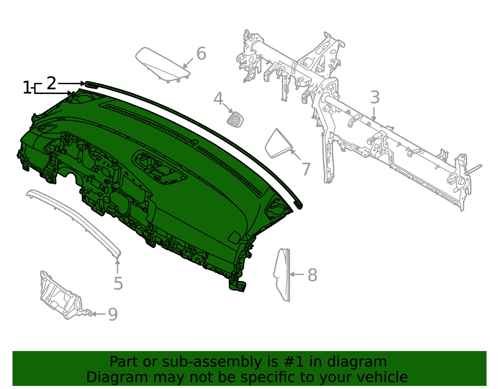 Instrument Panel - Kia (84710-R0010OFB) - view 2