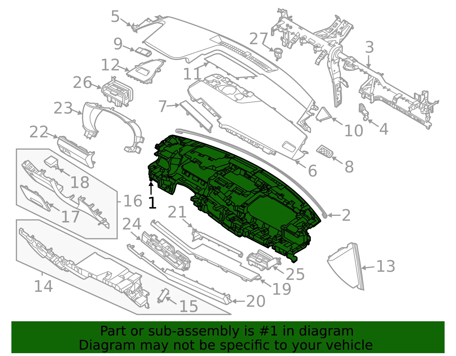 Instrument Panel - Kia (84712-L3000) - view 2