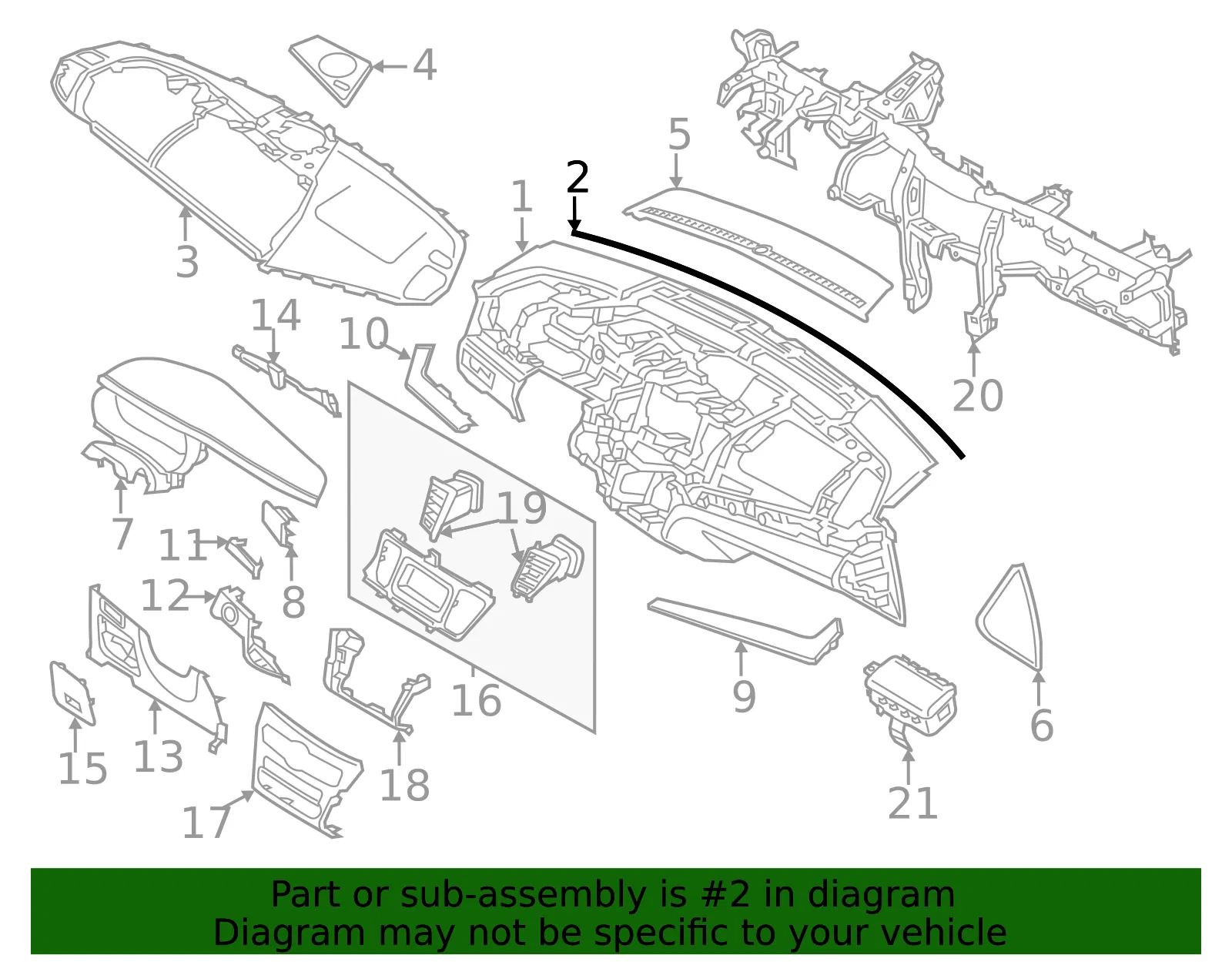 Instrument Panel Pad - Kia (84714-3R000) - view 2