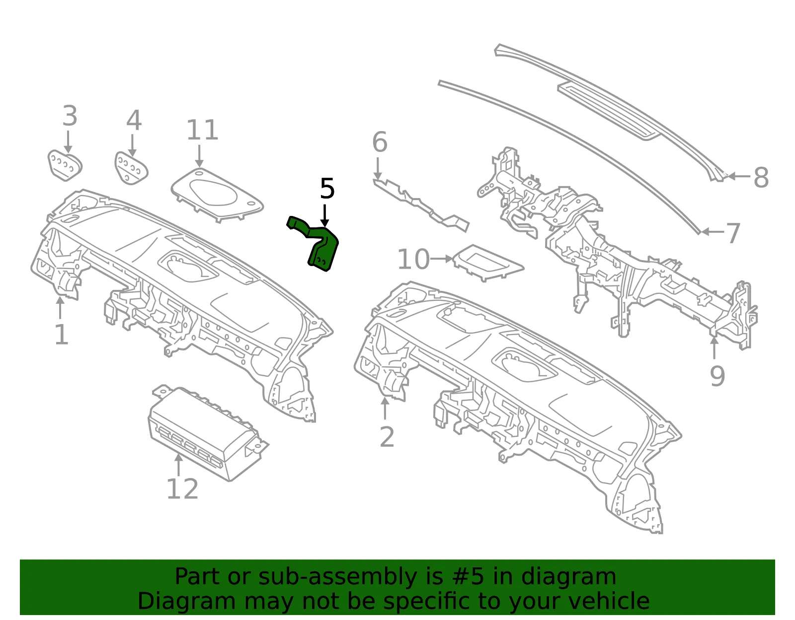 Instrument Panel Mount Bracket - Kia (84716-3T000) - view 2