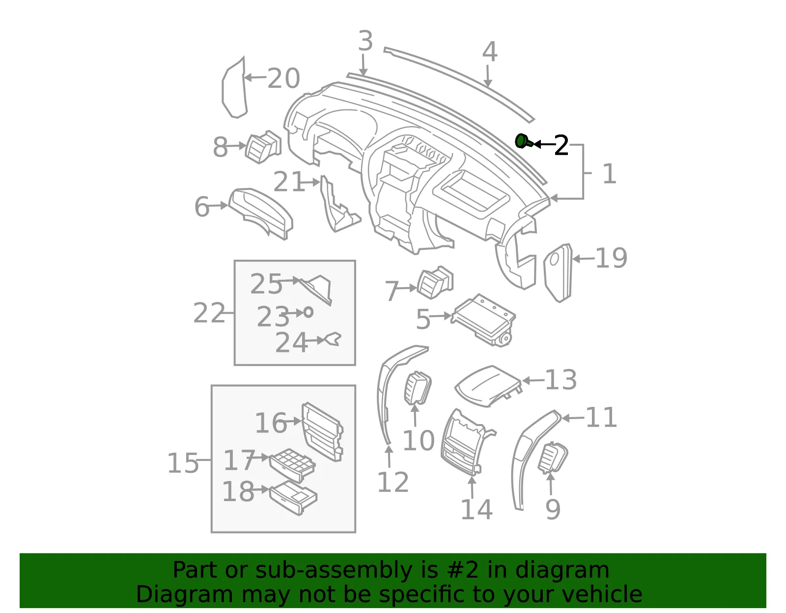 Instrument Panel Fastener - Kia (84717-3E000) - view 2
