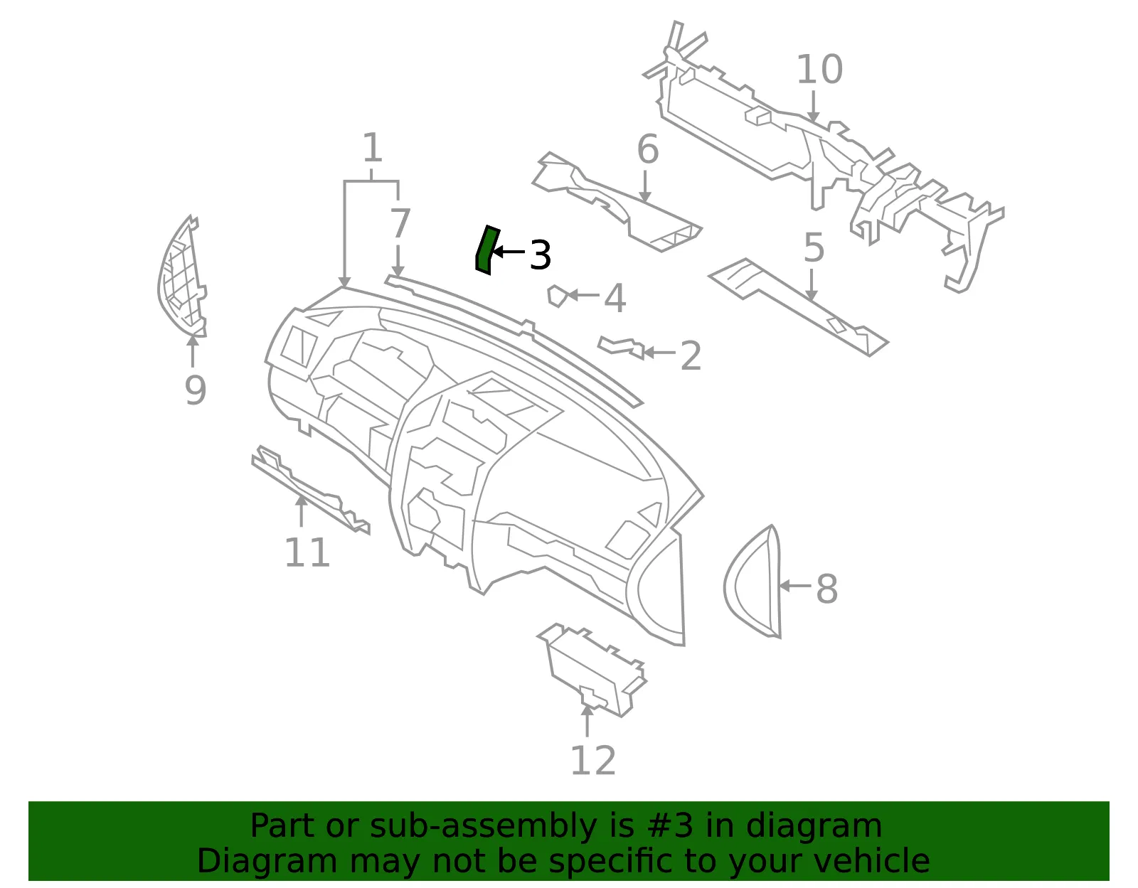 Instrument Panel Bracket - Driver's Side (LH) - Kia (84724-2J000) - view 2