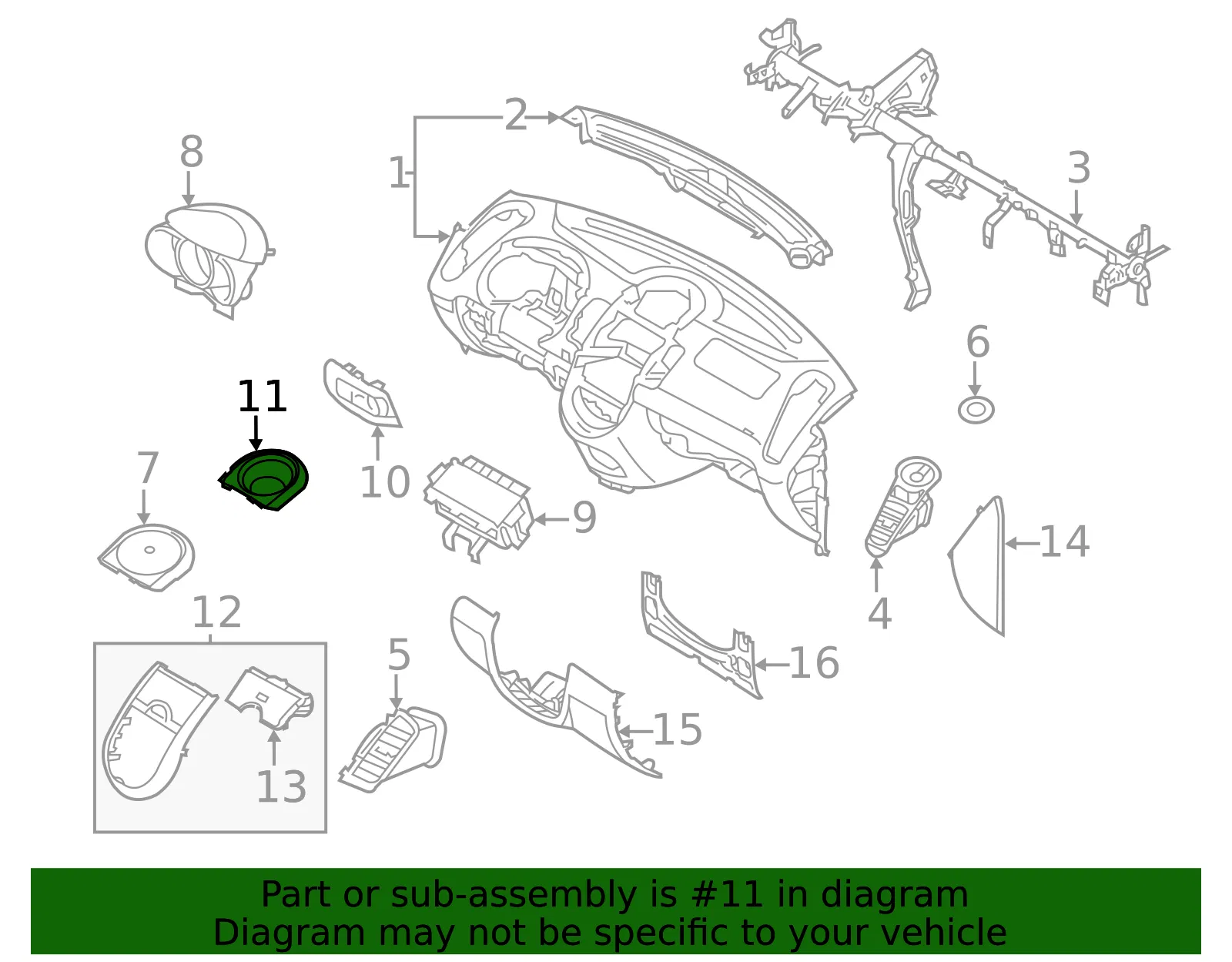 Upper Trim Panel - Kia (84724-2K200WK) - view 2