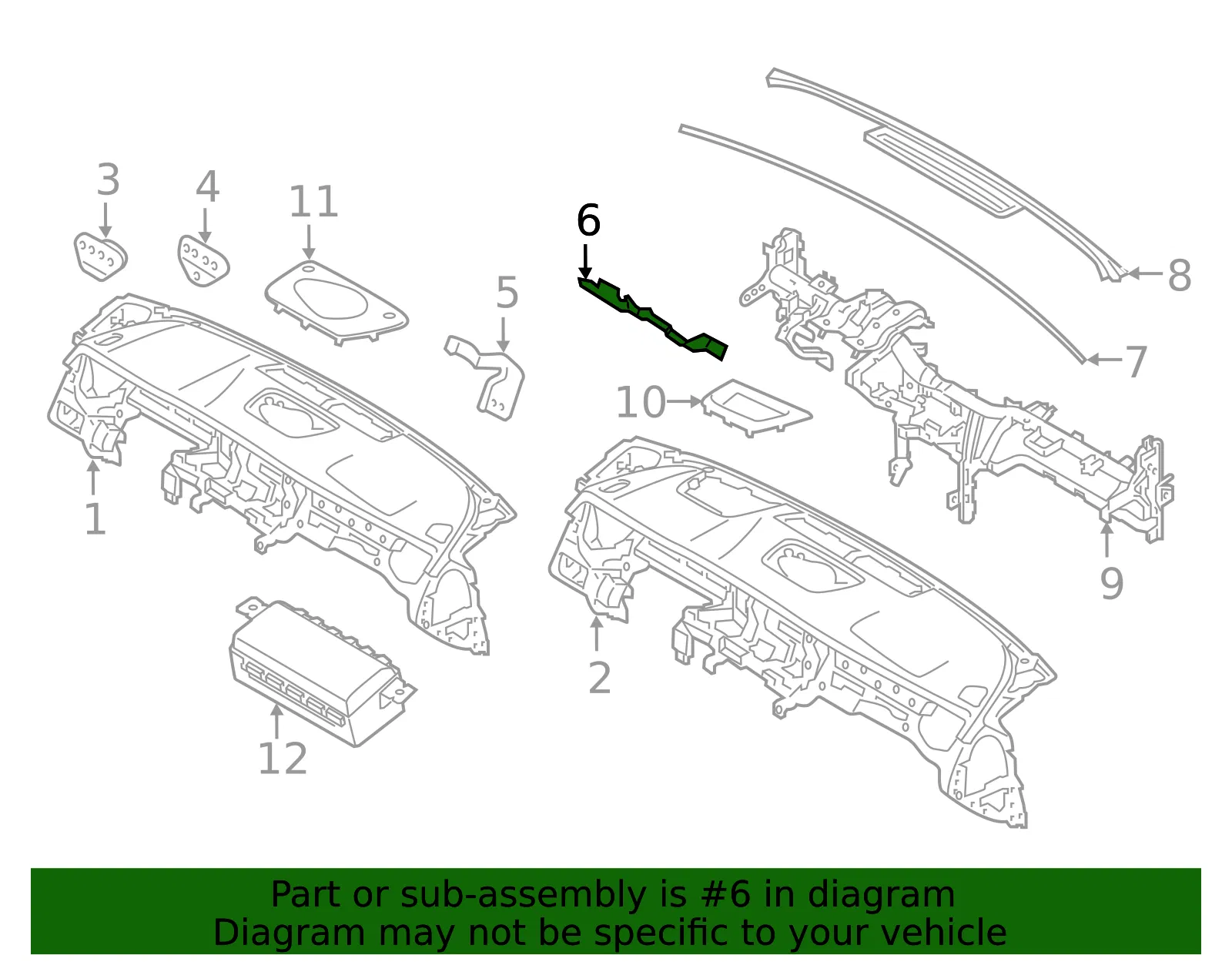 Instrument Panel Brace - Kia (84724-3T000) - view 2
