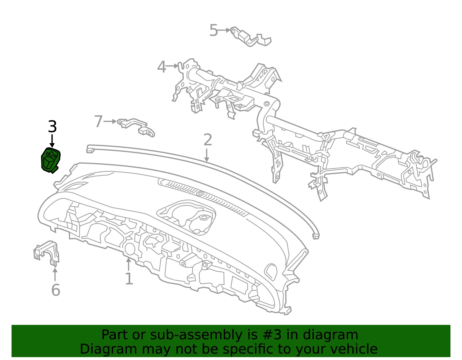 Instrument Panel Grommet - Kia (84727-J5000) - view 2