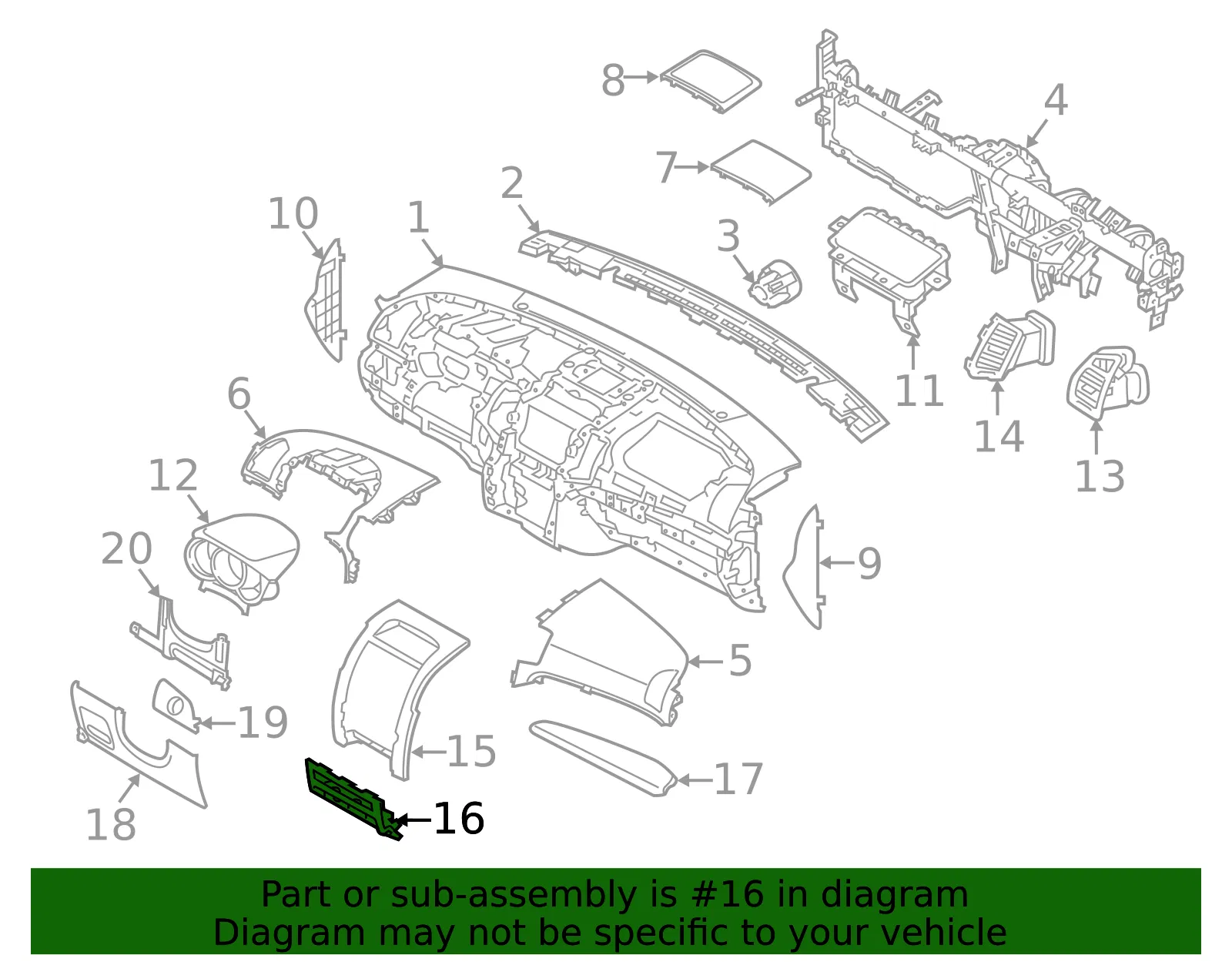 Trim Bezel - Kia (84730-1U201CA) - view 2