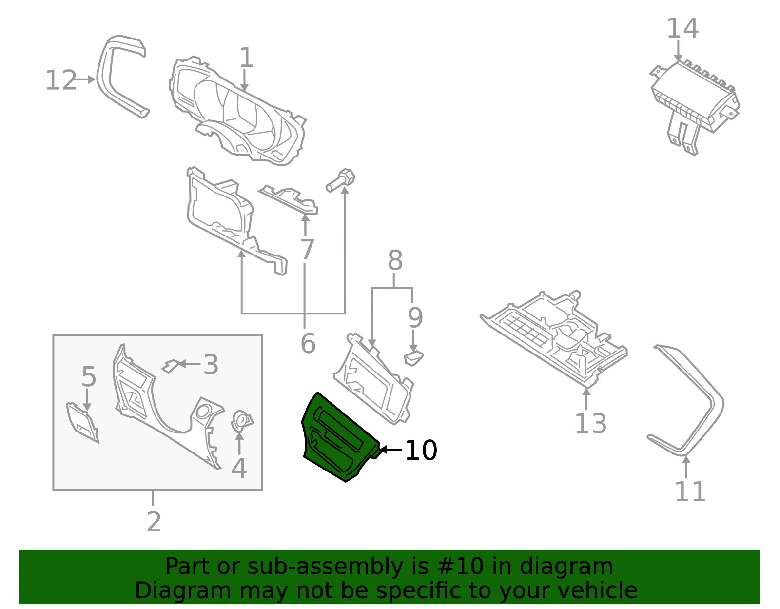 Instrument Panel Bezel - Kia (84730-2T600CA) - view 2