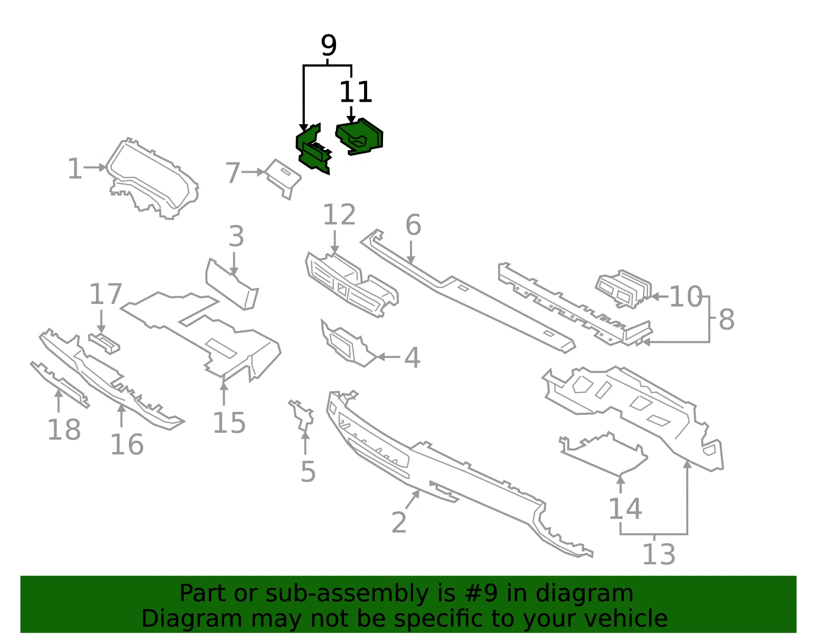 Front Trim - Driver's Side (LH) - Kia (84730-J6000) - view 2