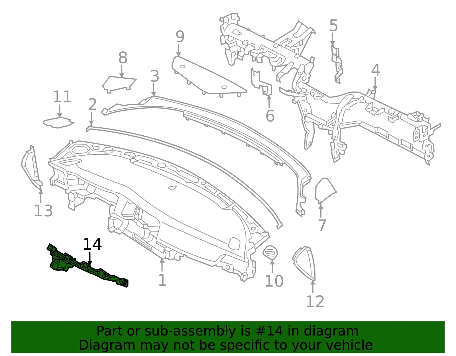 Dash Reinforced - Kia (84733-D4000) - view 2