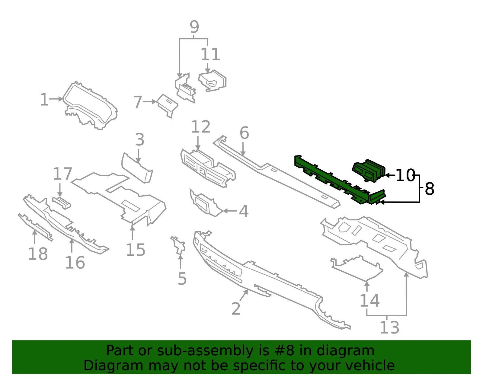 Front Trim - Passenger Side (RH) - Kia (84735-J6000) - view 2