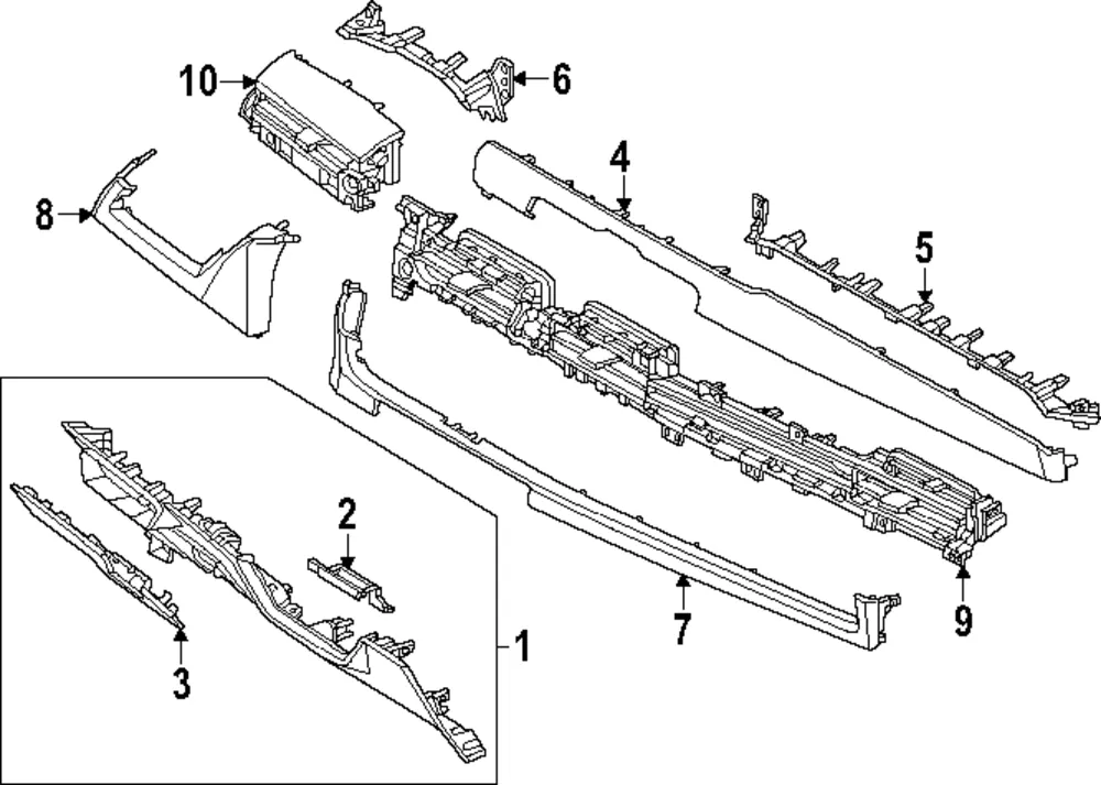 Instrument Panel Trim Panel Bracket - Kia (84738-GG000RBQ)