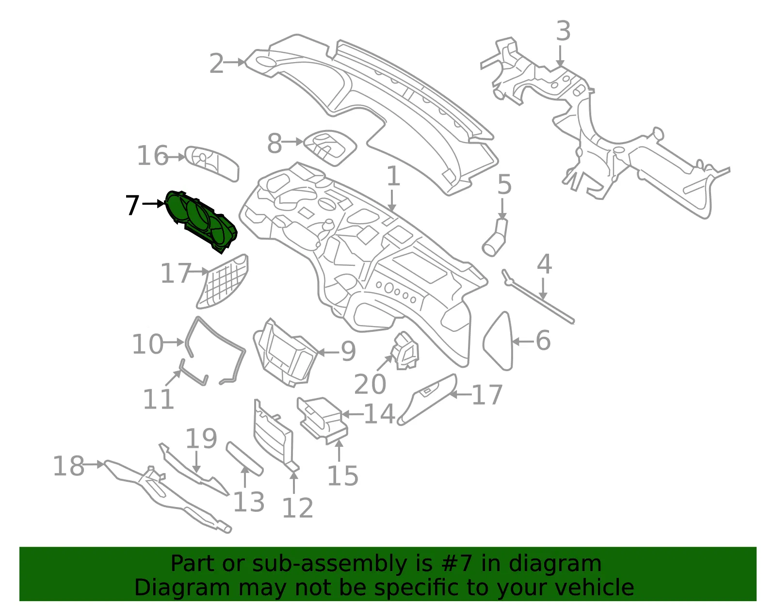 Instrument Panel Trim Panel - Kia (84740-2G630VA) - view 2