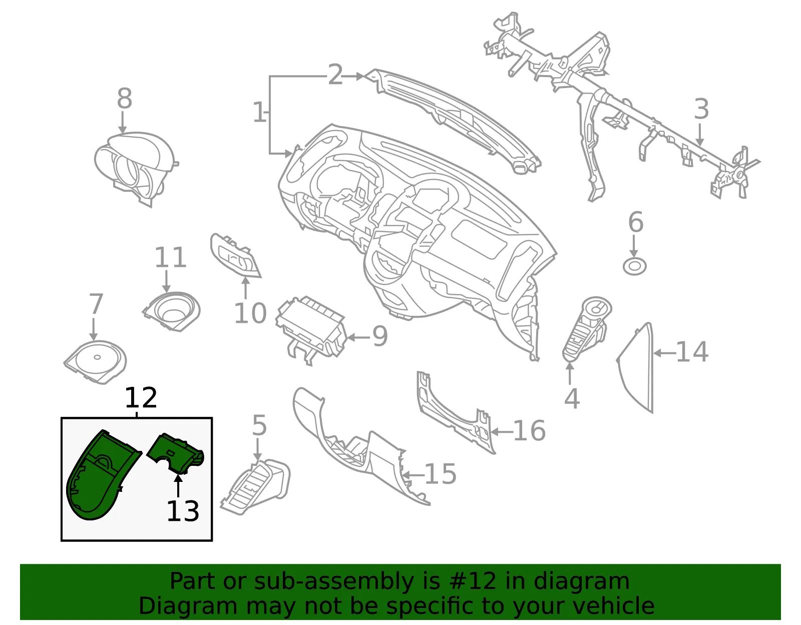 Lower Trim Panel - Kia (84740-2K600WK) - view 2