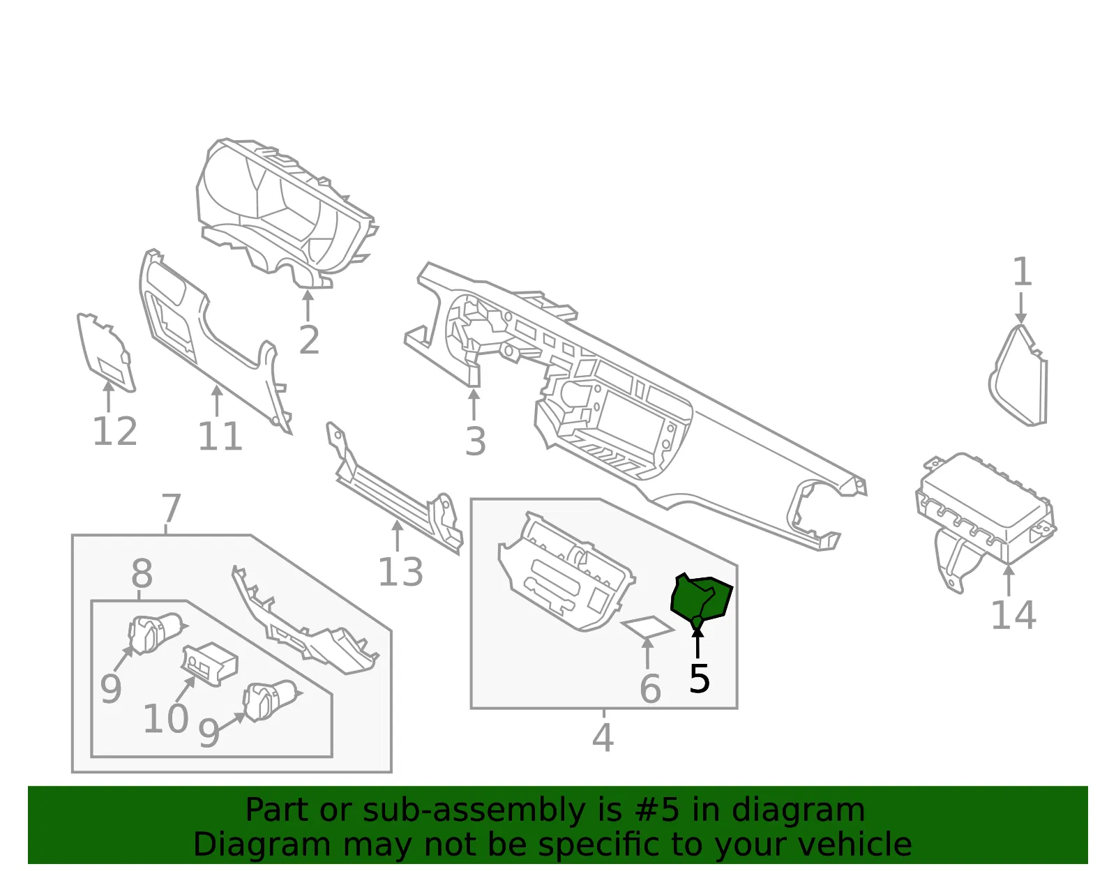 Storage Tray - Kia (84742-1W000) - view 2