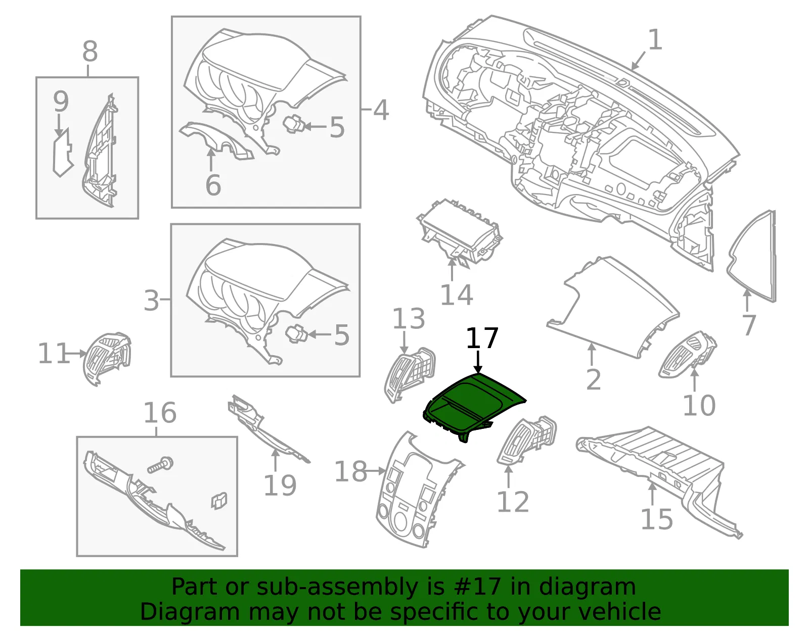 Upper Trim - Kia (84745-1M000WK) - view 2
