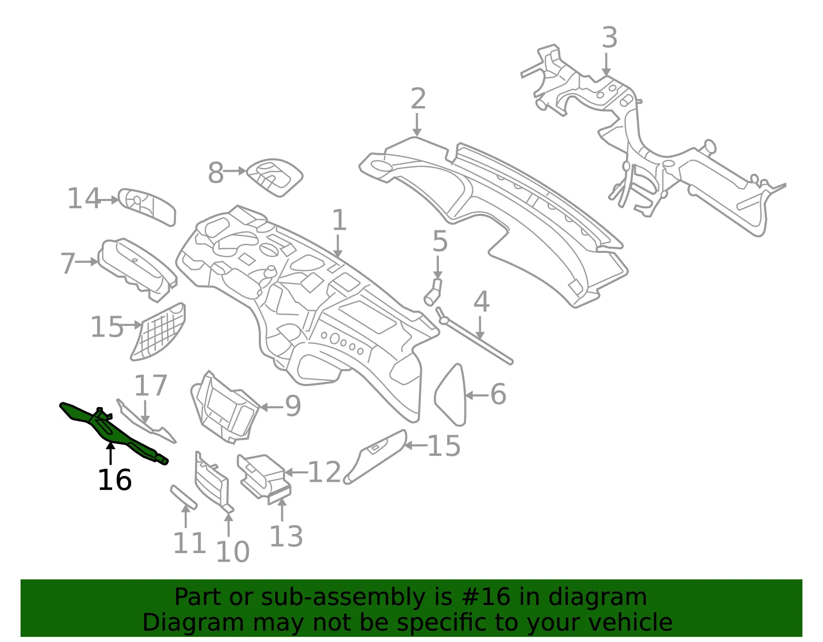 Instrument Panel Trim Panel - Kia (84750-2G000VA) - view 2