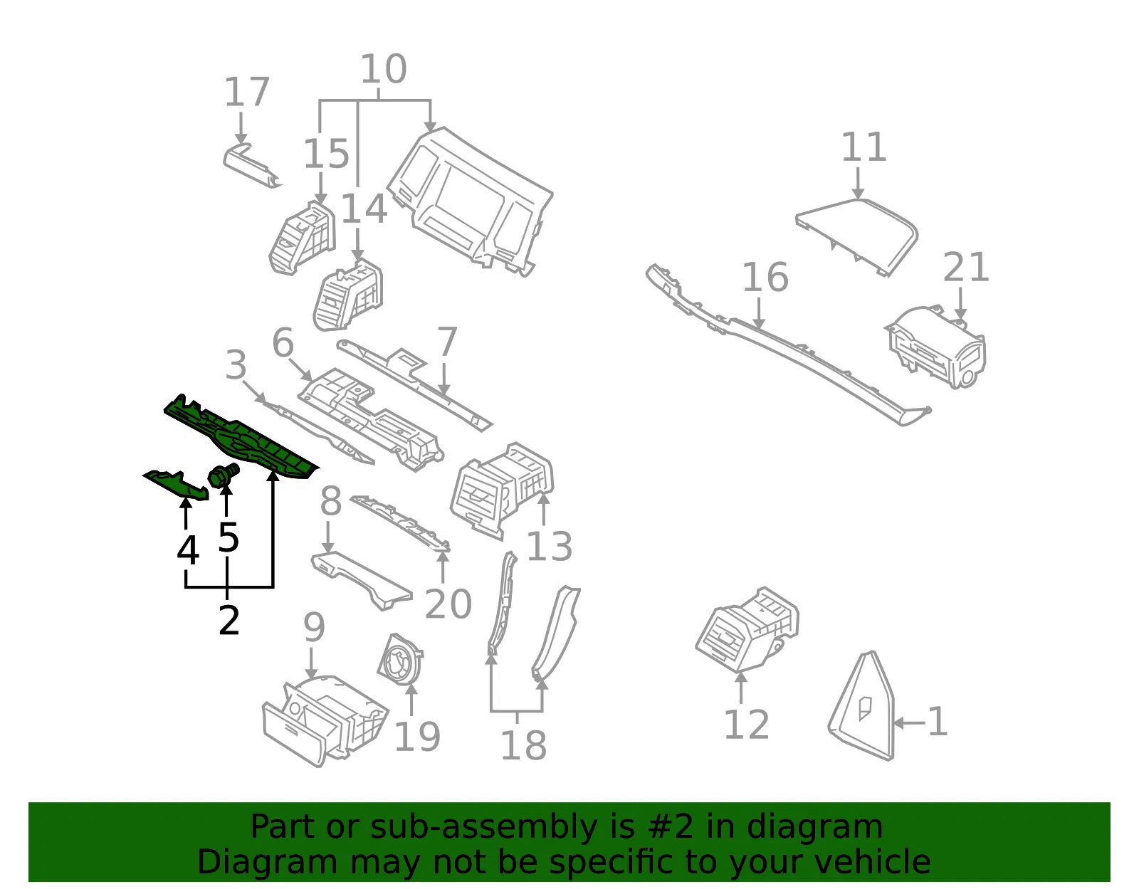 Knee Bolster - Kia (84750-3F106VA) - view 2