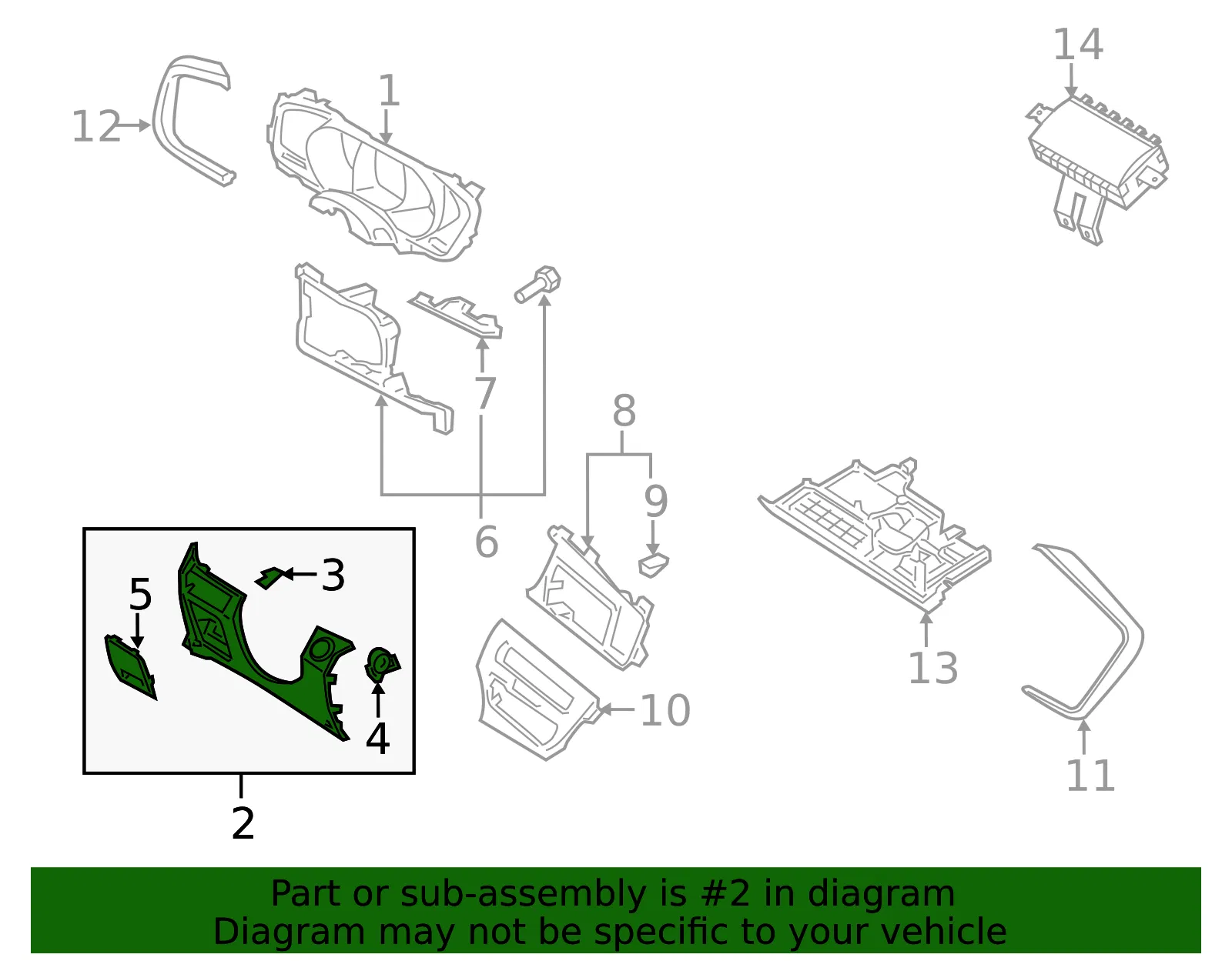 Lower Trim Panel - Kia (84750-4CAB0UP) - view 2