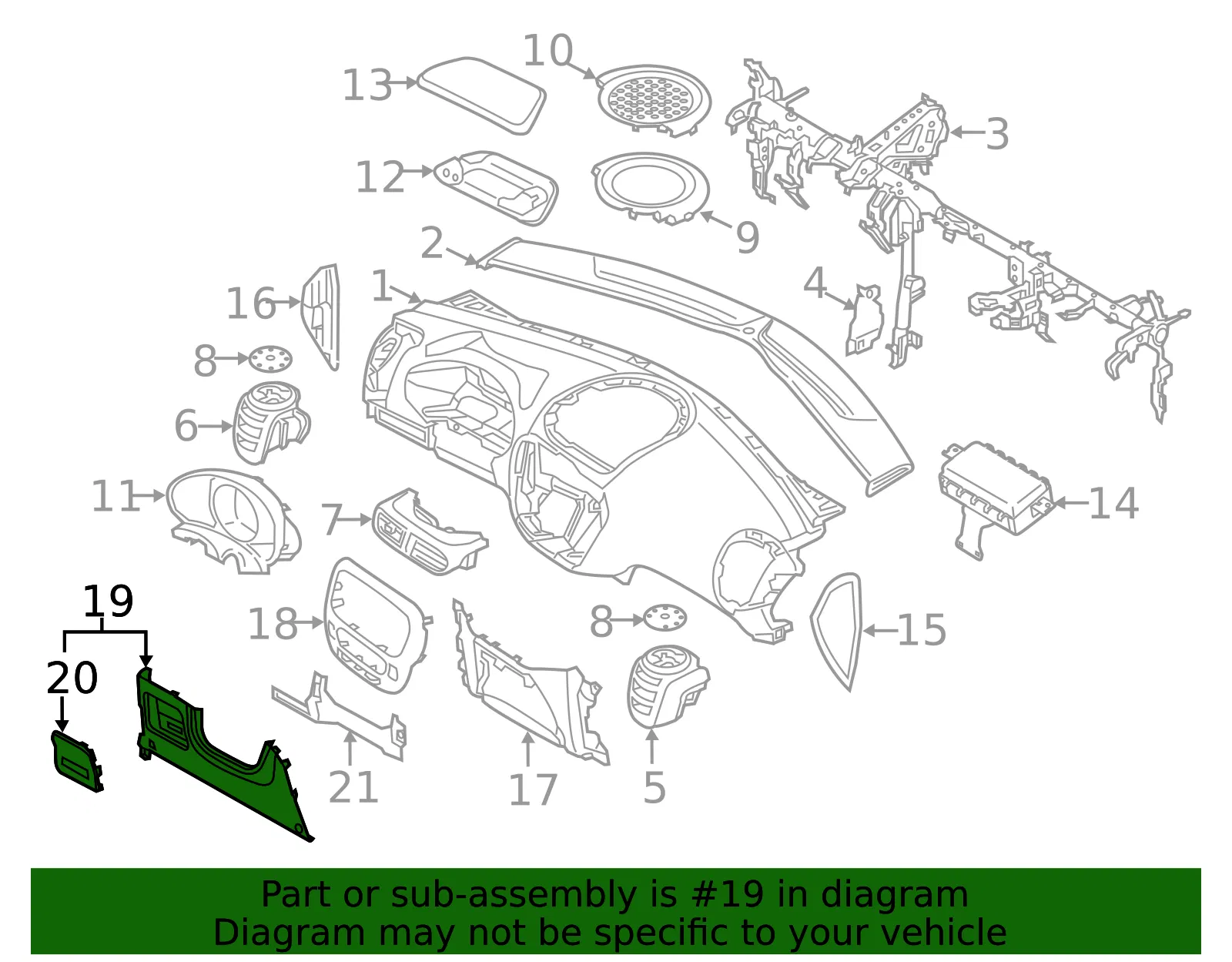 Lower Trim - Kia (84750-B2AB0EQ) - view 2