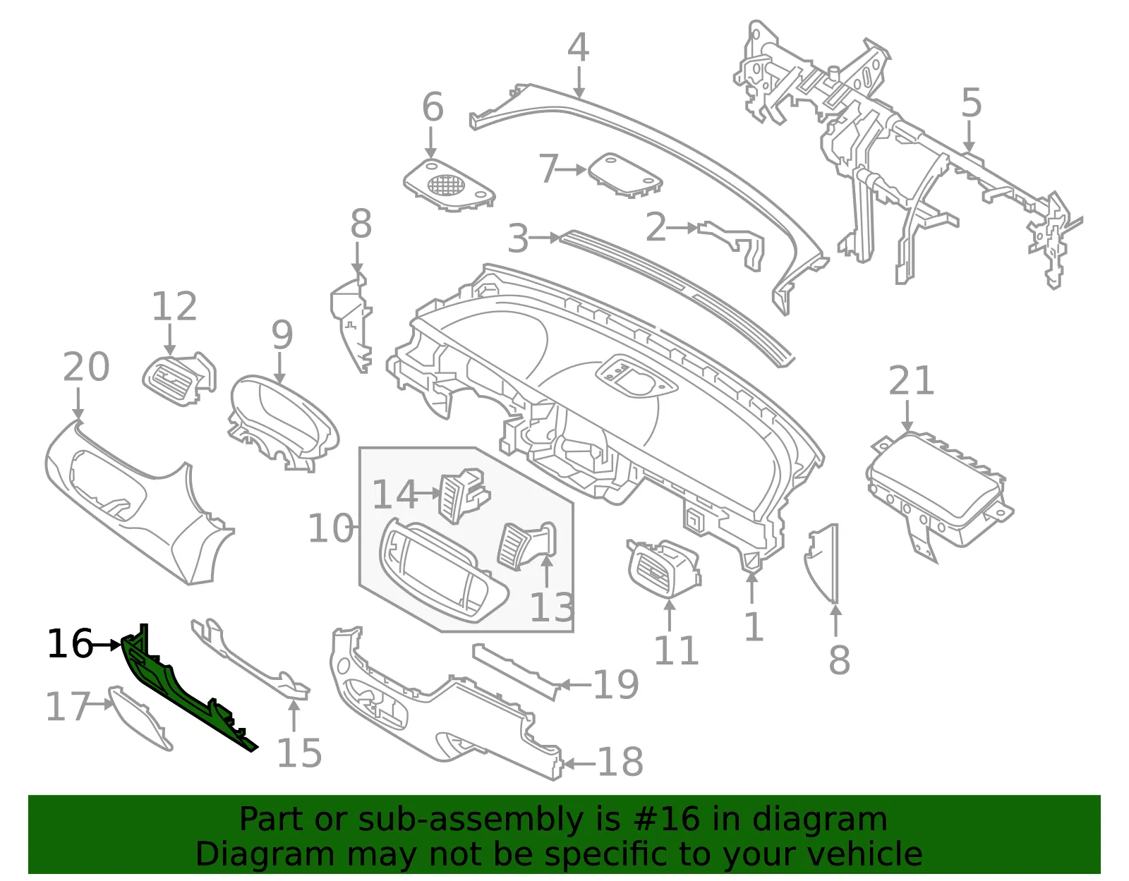 Knee Bolster - Kia (84750-C6100BGG) - view 2