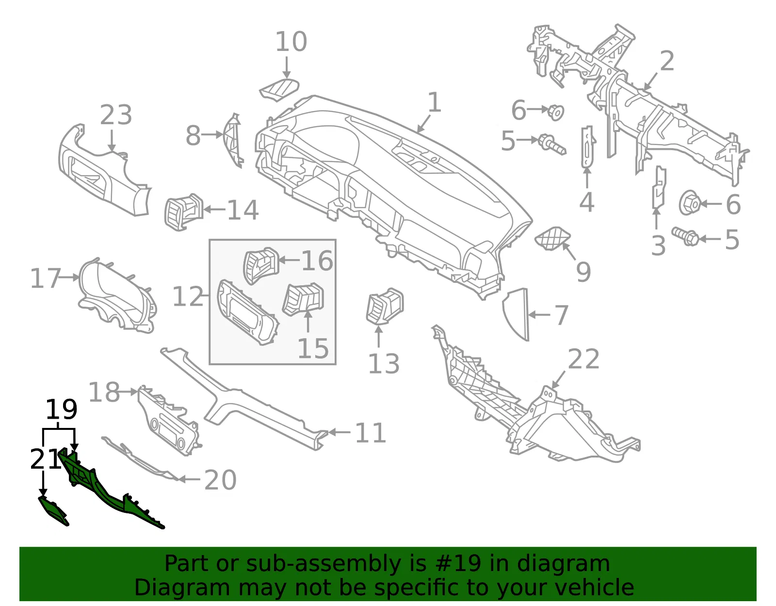 Knee Bolster - Kia (84750-D9100CBJ) - view 2