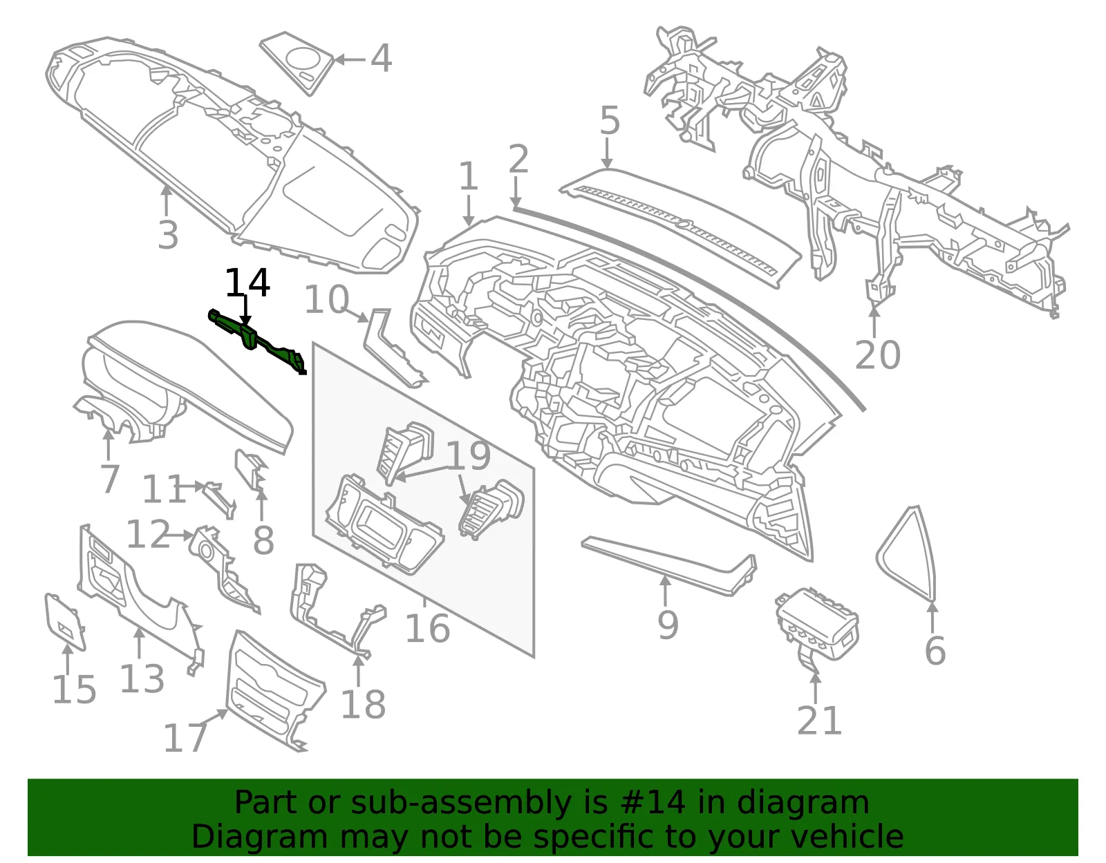 Knee Bolster Bracket - Kia (84755-3RAA0) - view 2