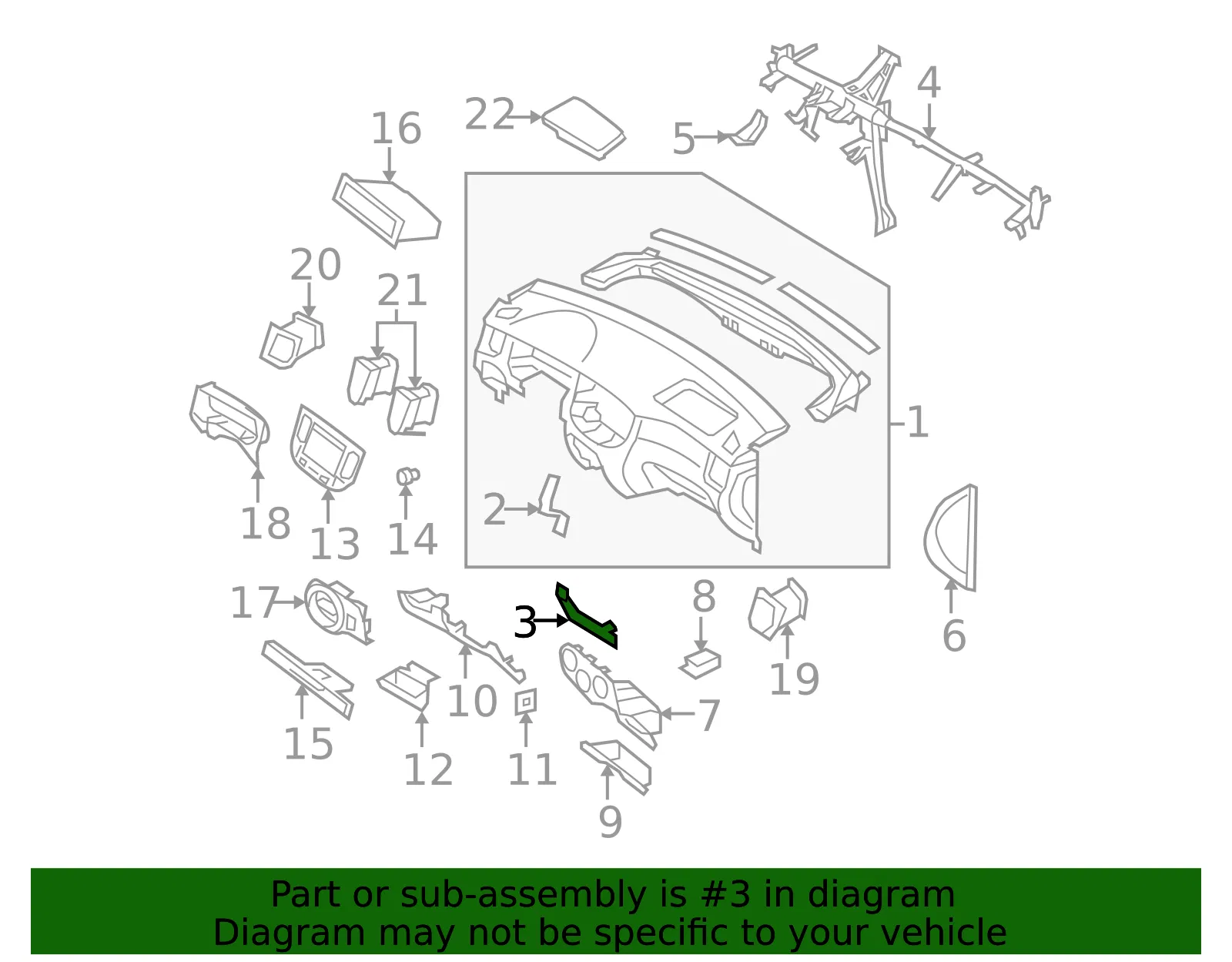 Instrument Panel Reinforcement - Kia (84757-1G000) - view 2