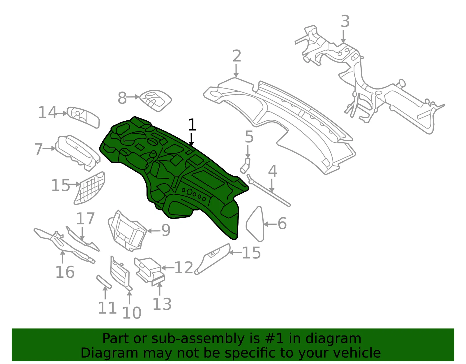 Instrument Panel - Kia (84760-2G000J6) - view 2