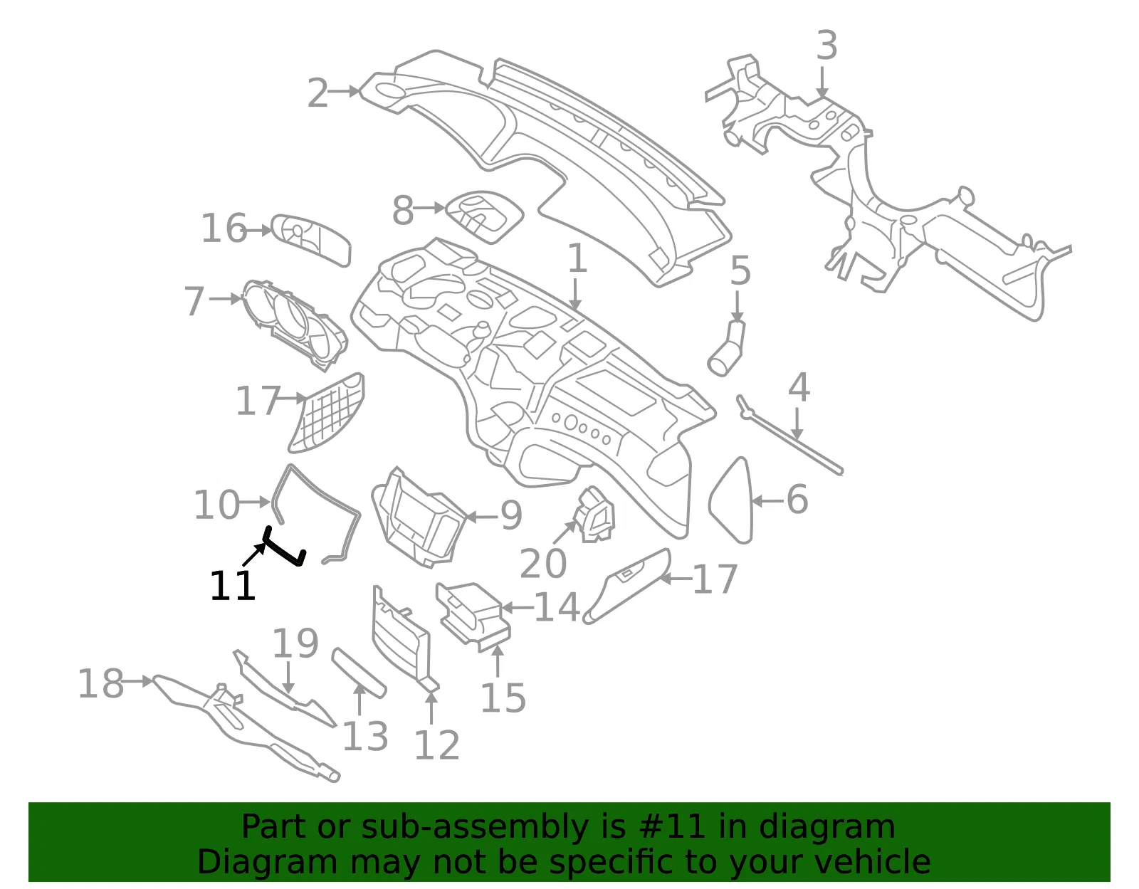 Instrument Panel - Kia (84760-2G000J7) - view 2