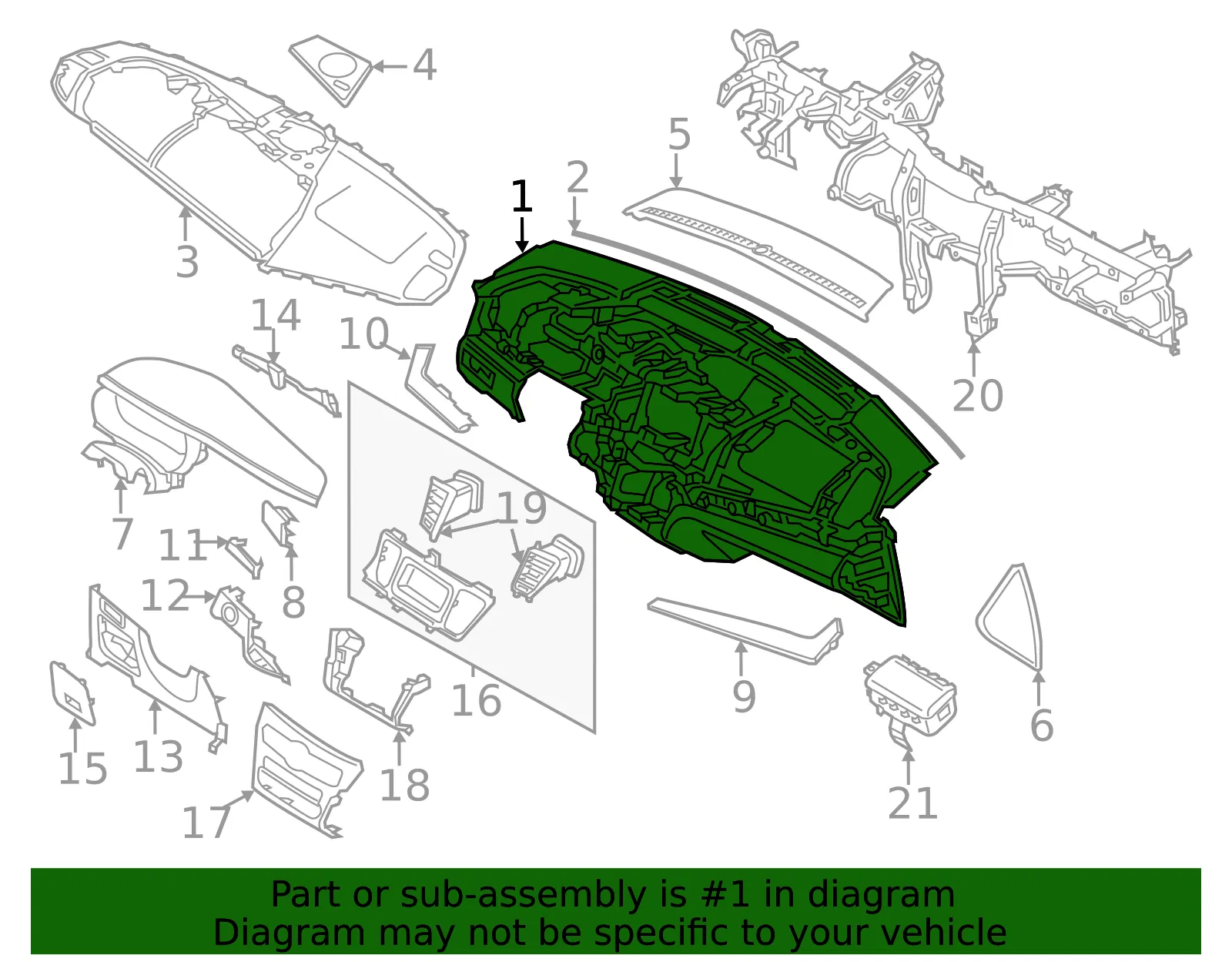 Instrument Panel - Kia (84760-3RAA0WK) - view 2