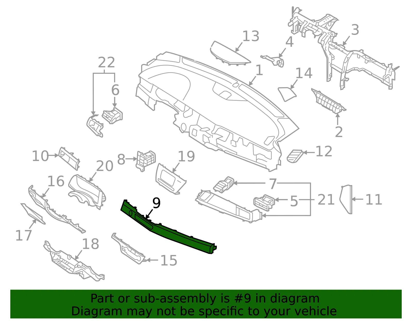 Trim Plate - Passenger Side (RH) - Kia (84765-G5300DDK) - view 2