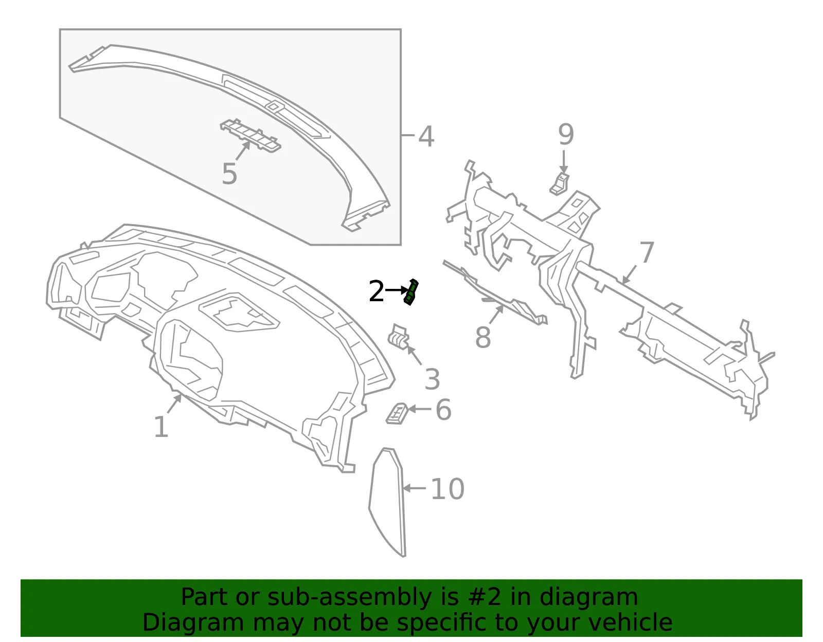 Instrument Panel Bracket - Kia (84777-K0000) - view 2