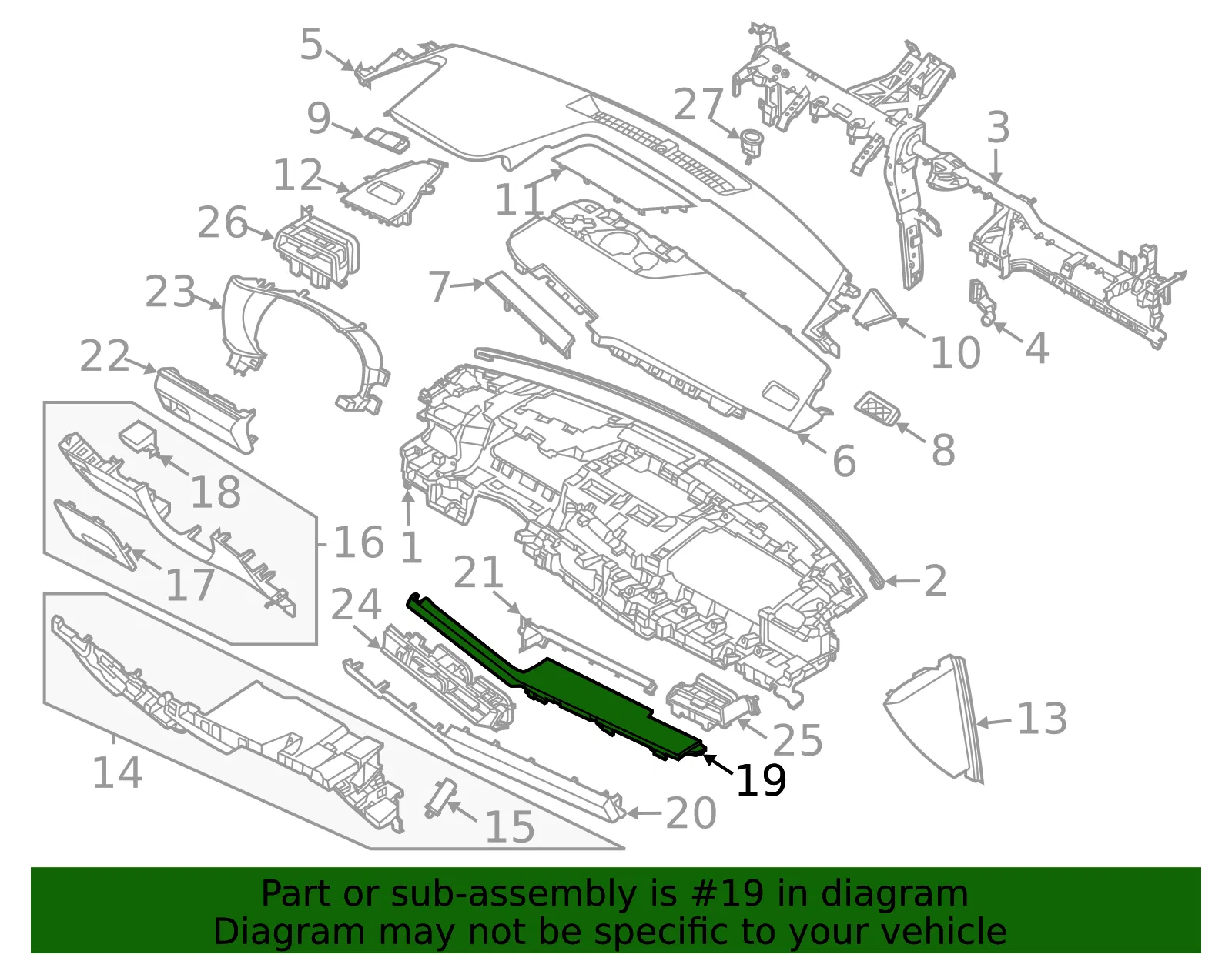 Upper Trim - Kia (84787-L3600MC7) - view 2