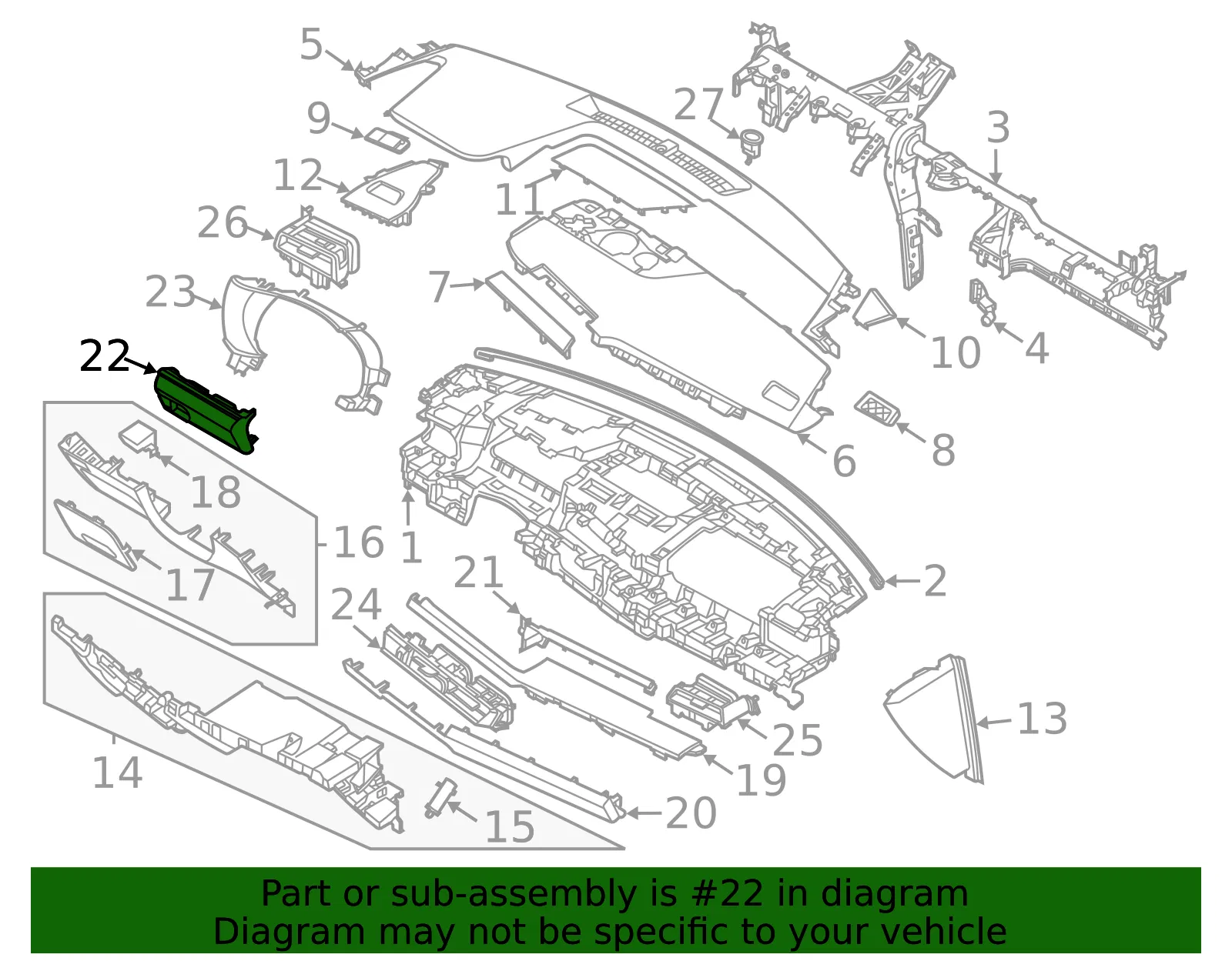 Trim - Kia (84790-L3100WK) - view 2